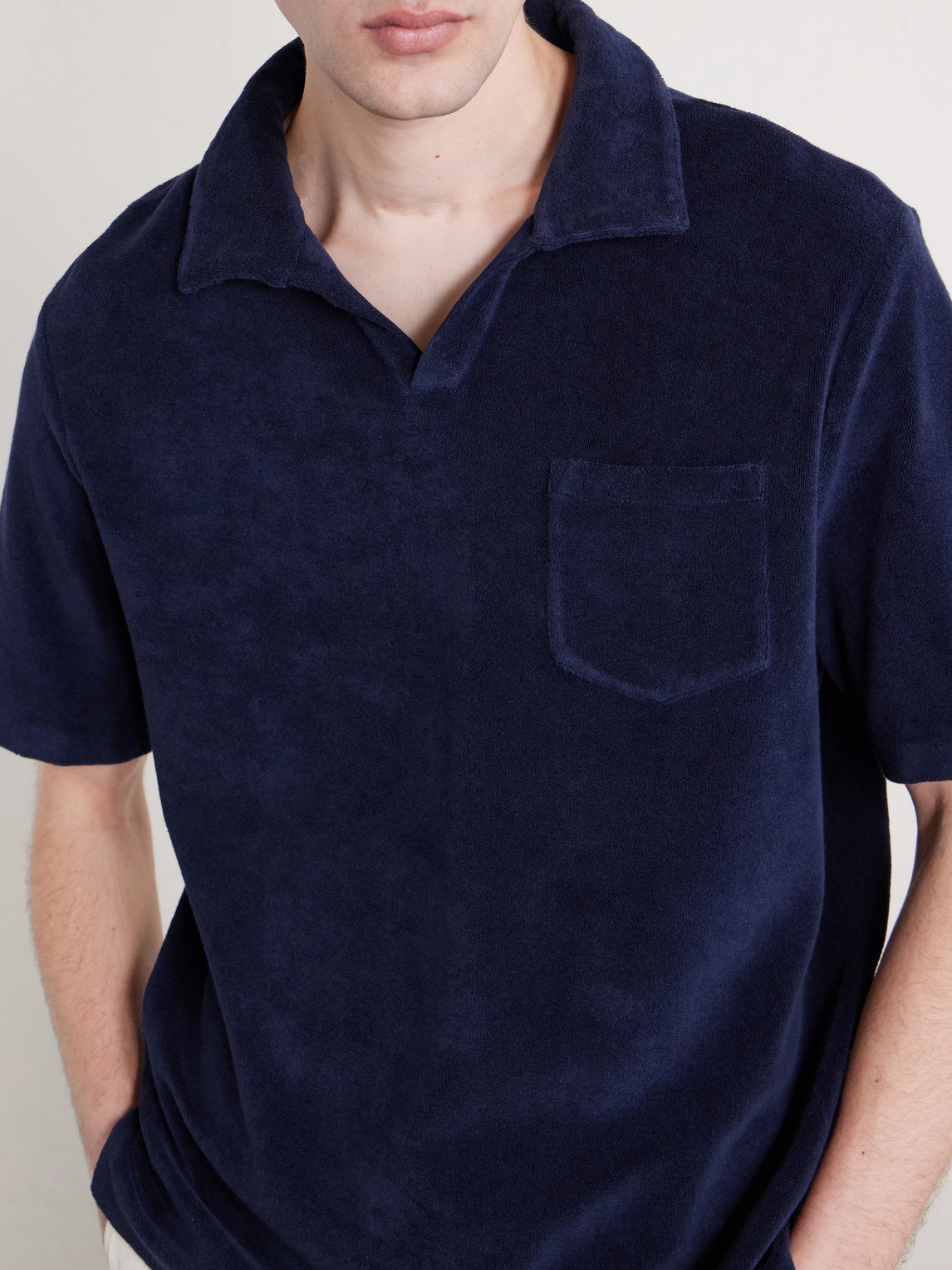 Mr P. - Cotton And Silk-Blend Terry Polo Shirt