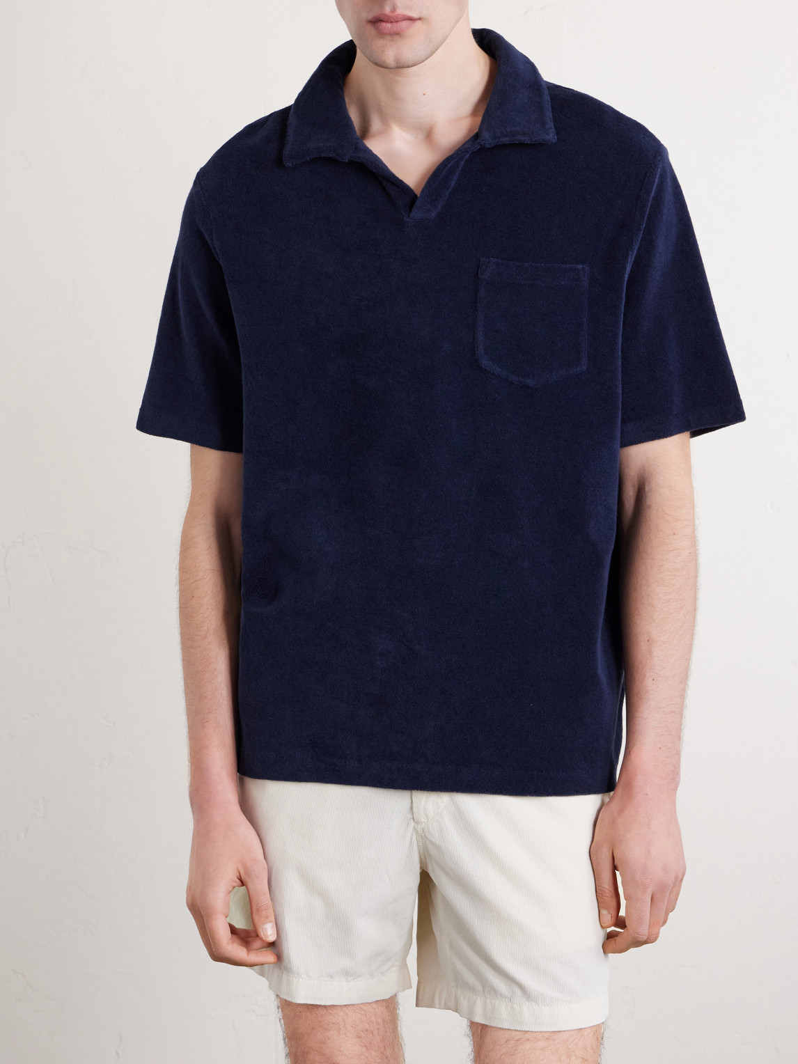 Mr P. - Cotton And Silk-Blend Terry Polo Shirt