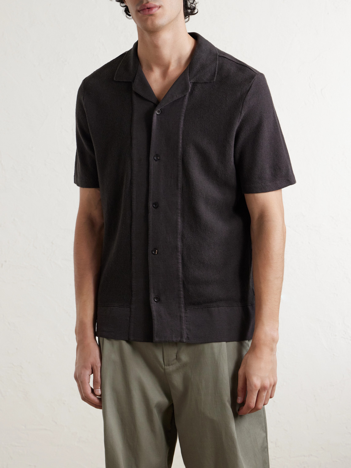 Mr P. - Camp-Collar Linen And Organic Cotton-Blend Shirt