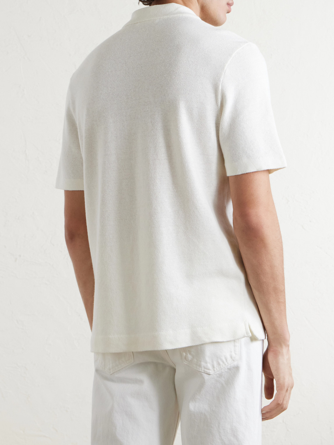 Mr P. - Organic Cotton And Linen-Blend Piqué Polo Shirt