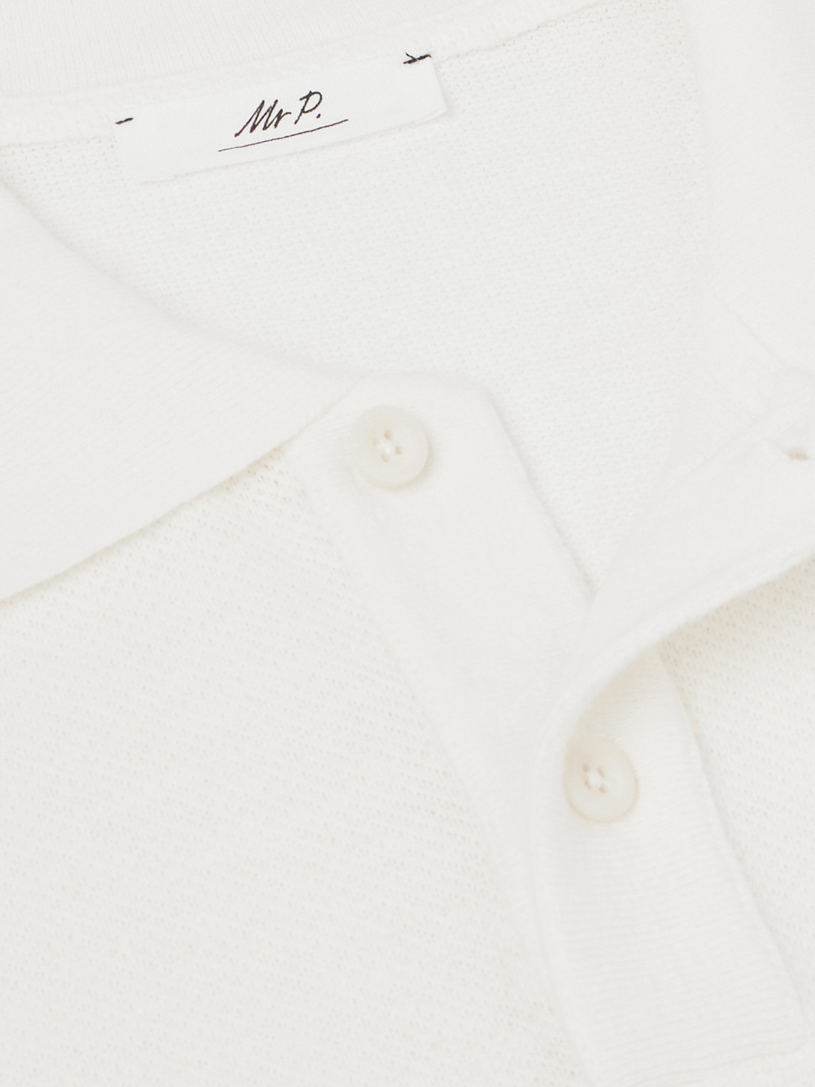 Mr P. - Organic Cotton And Linen-Blend Piqué Polo Shirt