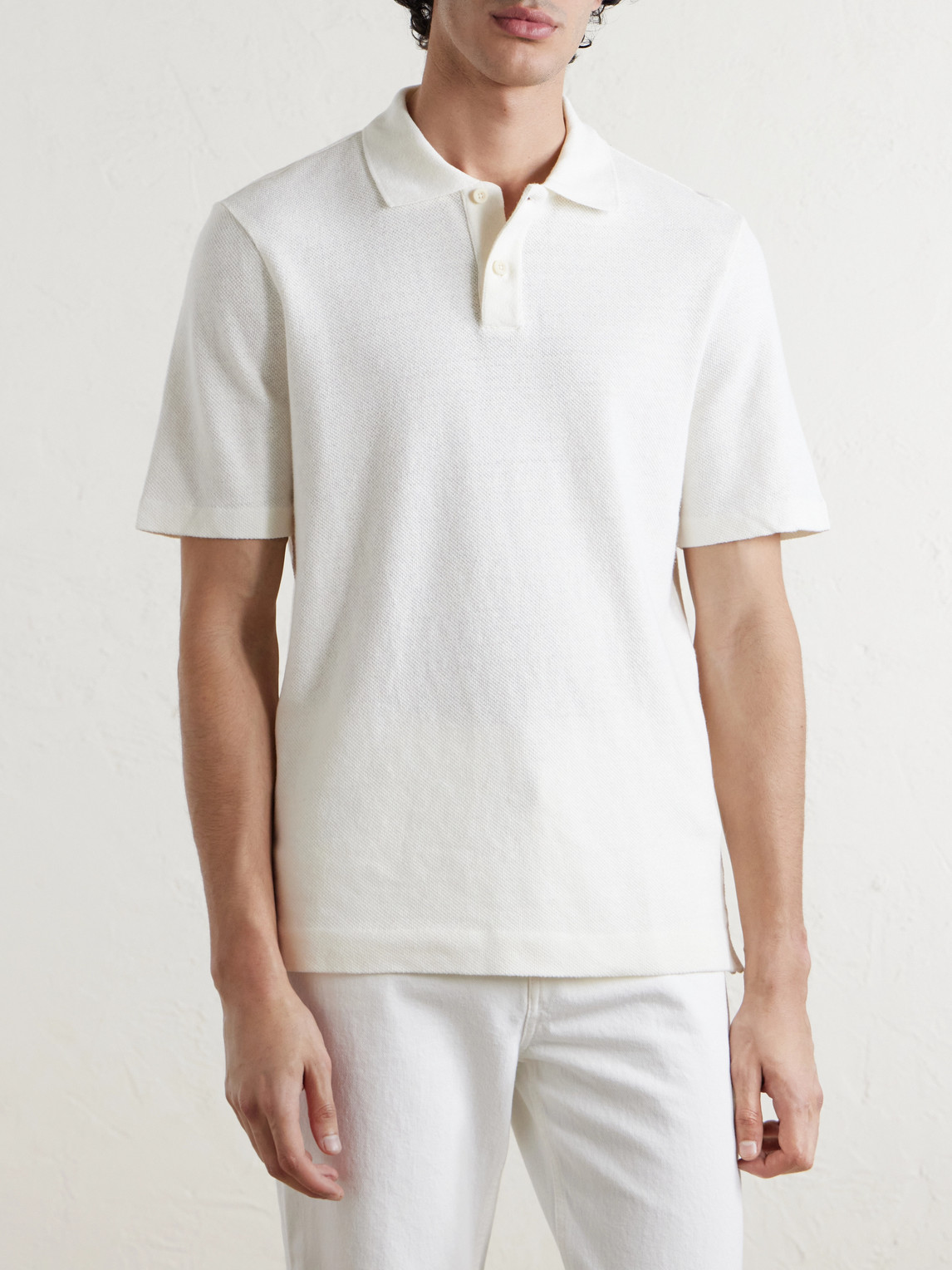 Mr P. - Organic Cotton And Linen-Blend Piqué Polo Shirt