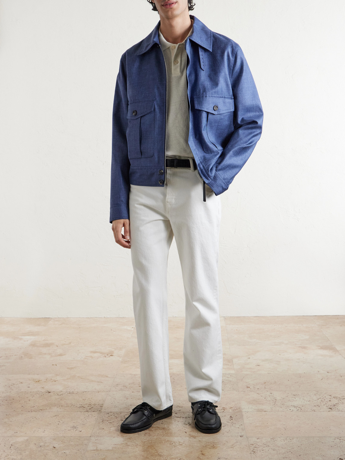 Mr P. - Organic Cotton And Linen-Blend Piqué Polo Shirt