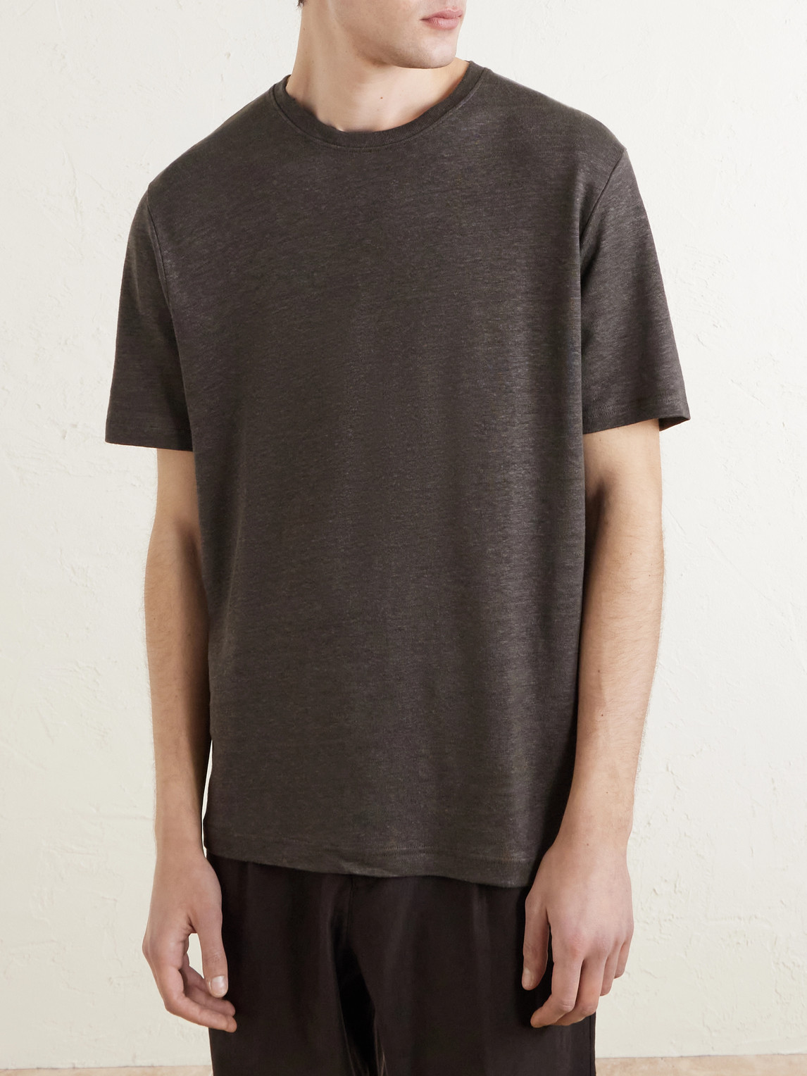  Mr P. - Linen T-shirt - Men - Green - Xs 