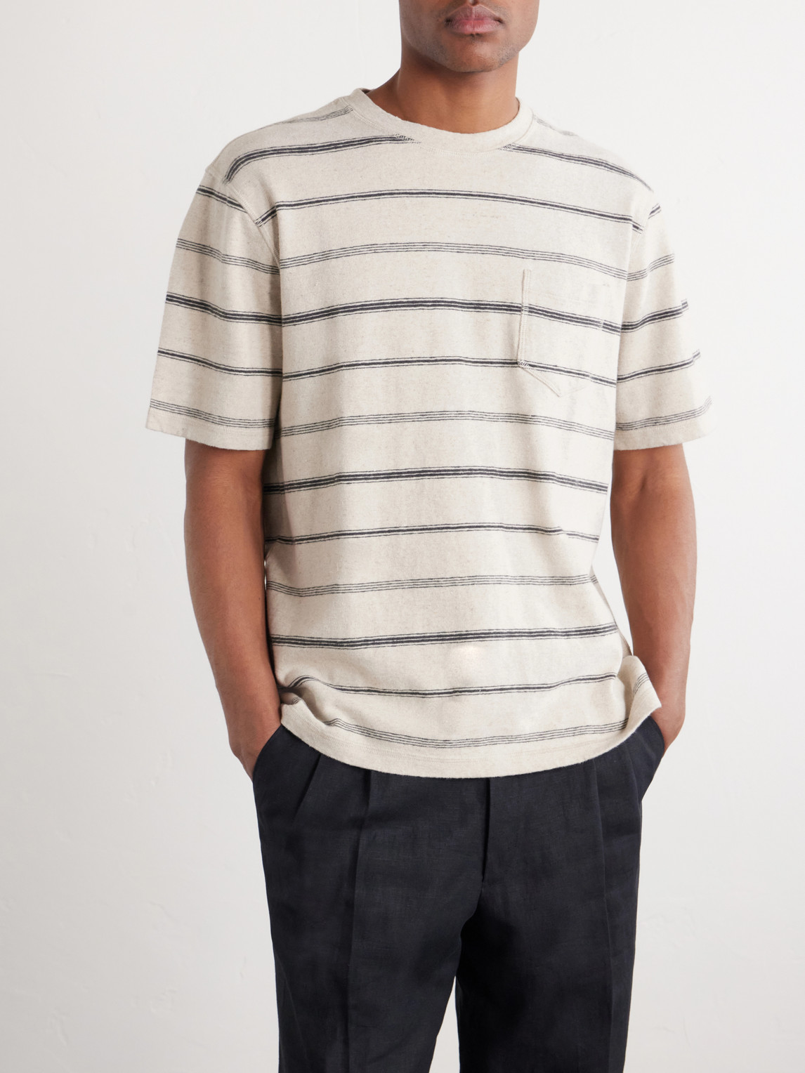 Mr P. - Striped Cotton-Jersey T-Shirt