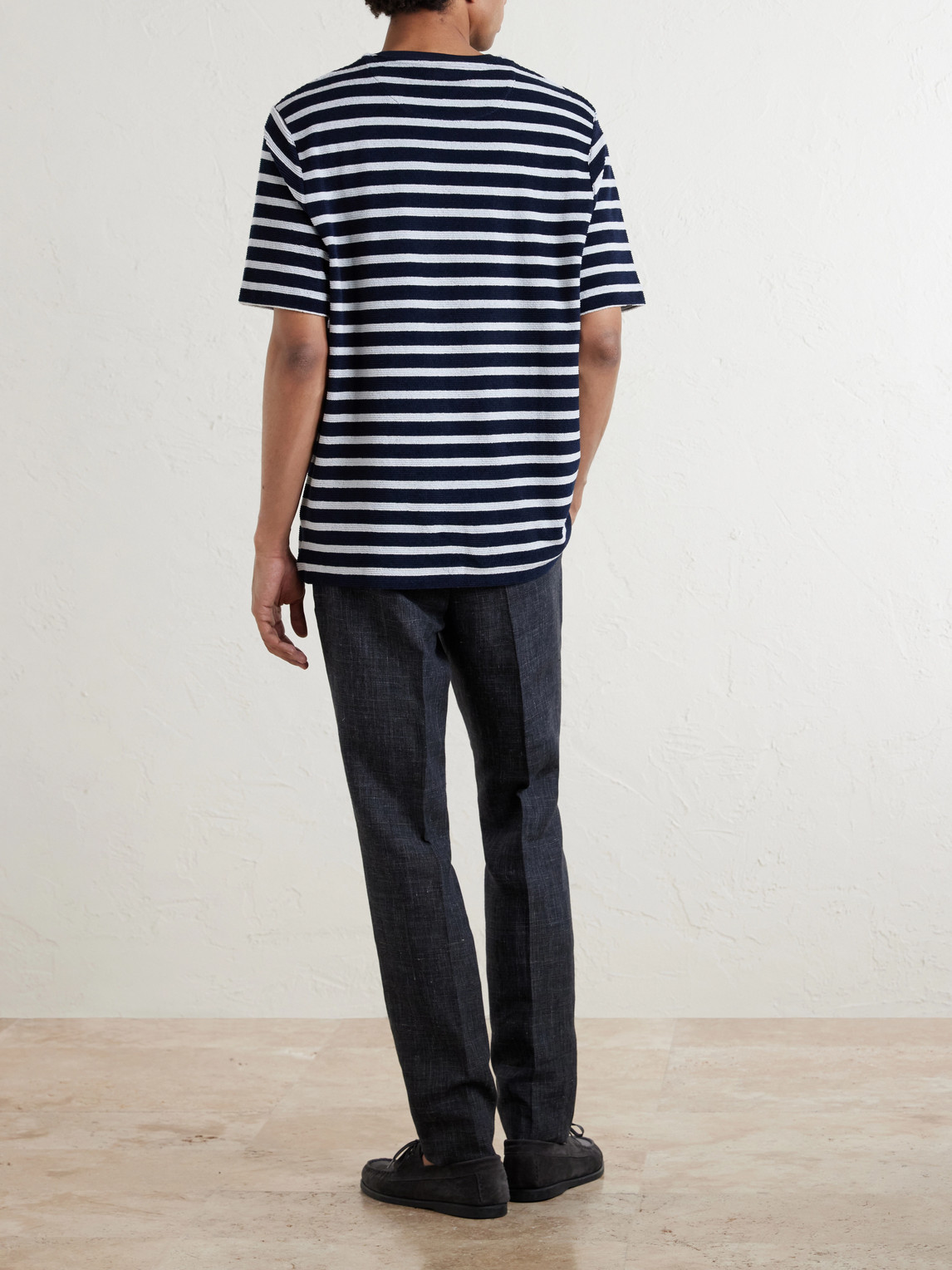 Mr P. - Striped Cotton-Terry T-Shirt