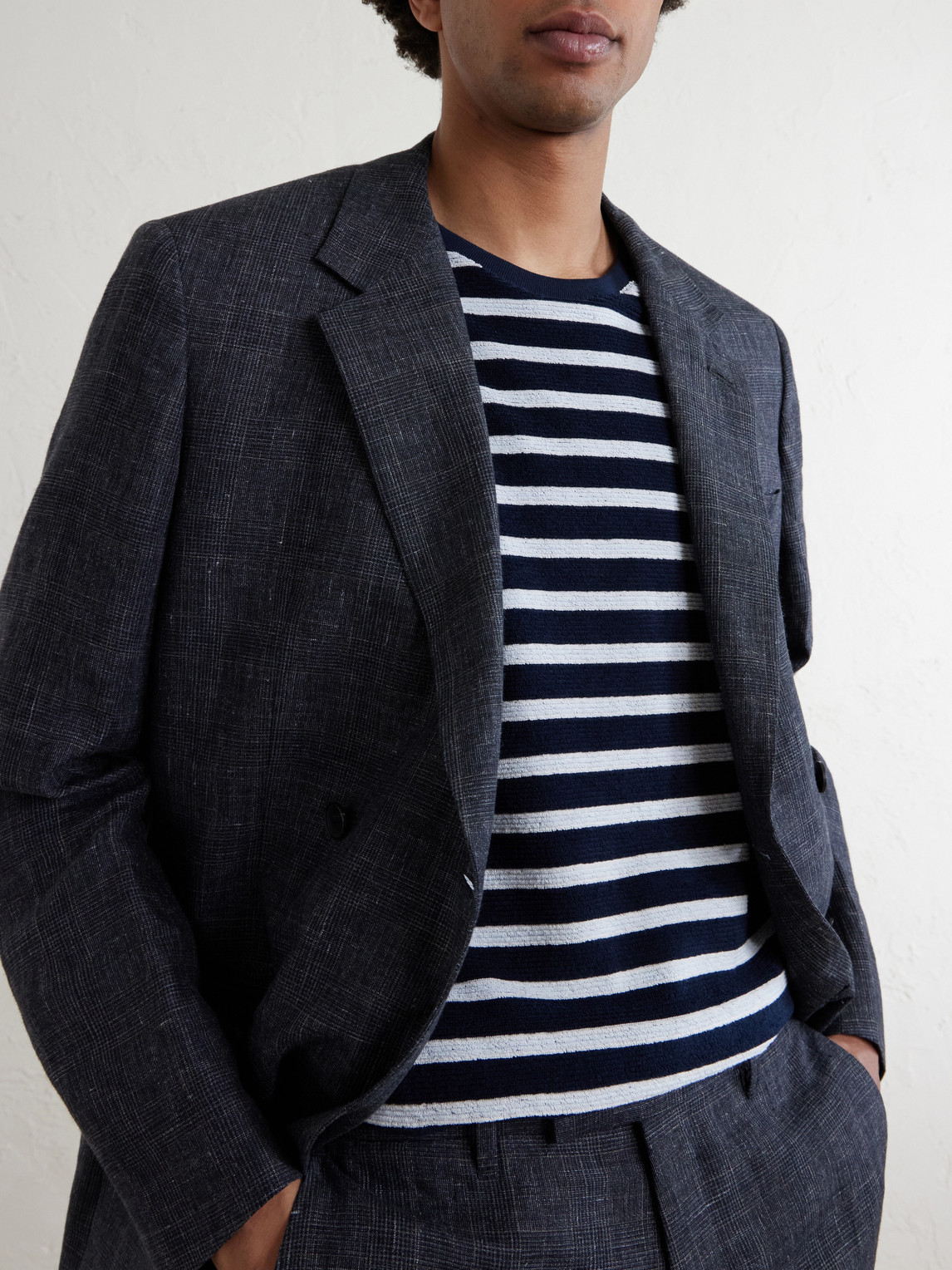 Mr P. - Striped Cotton-Terry T-Shirt