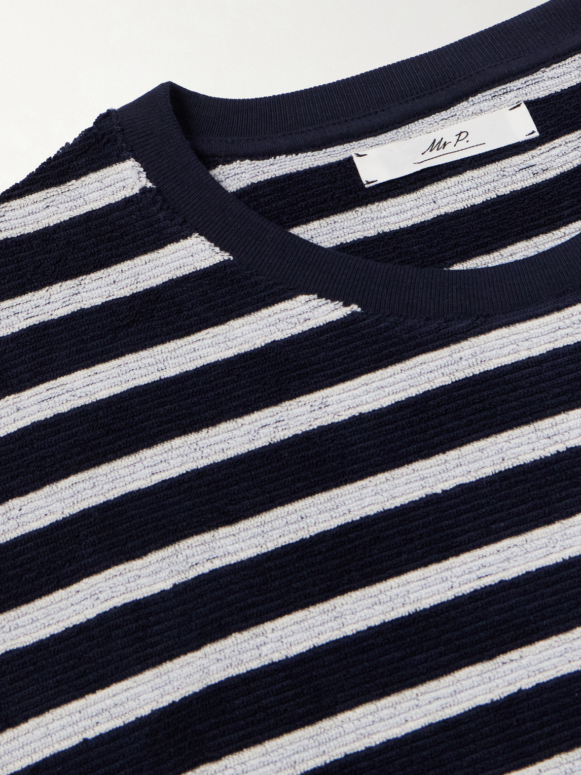 Mr P. - Striped Cotton-Terry T-Shirt