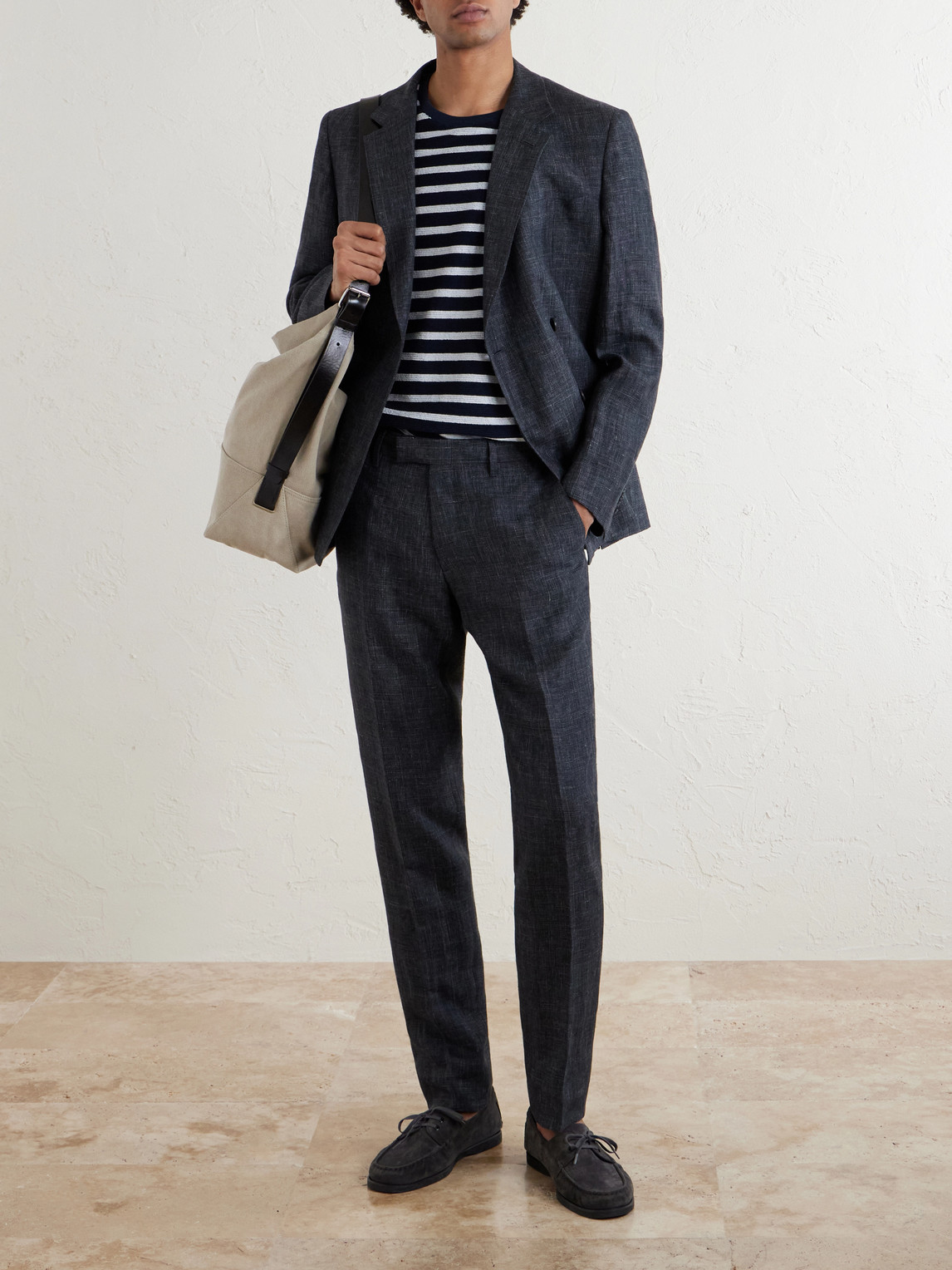 Mr P. - Striped Cotton-Terry T-Shirt