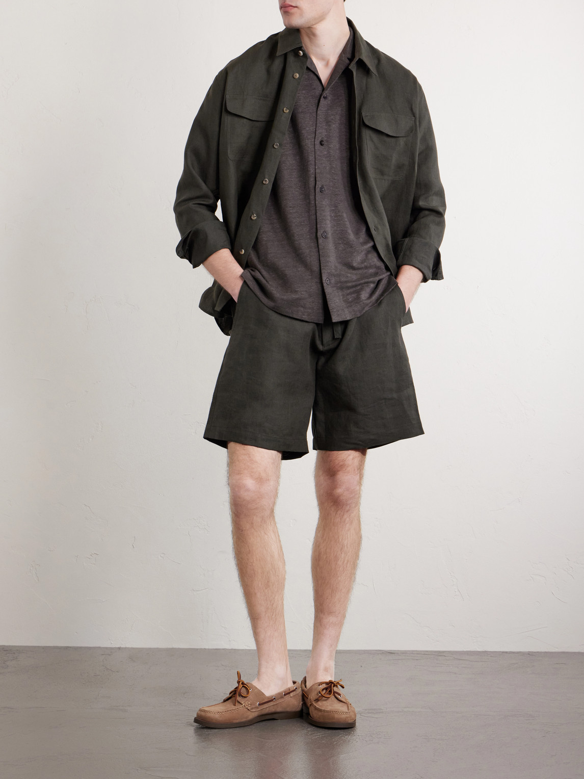 Mr P. - Camp-Collar Linen Shirt