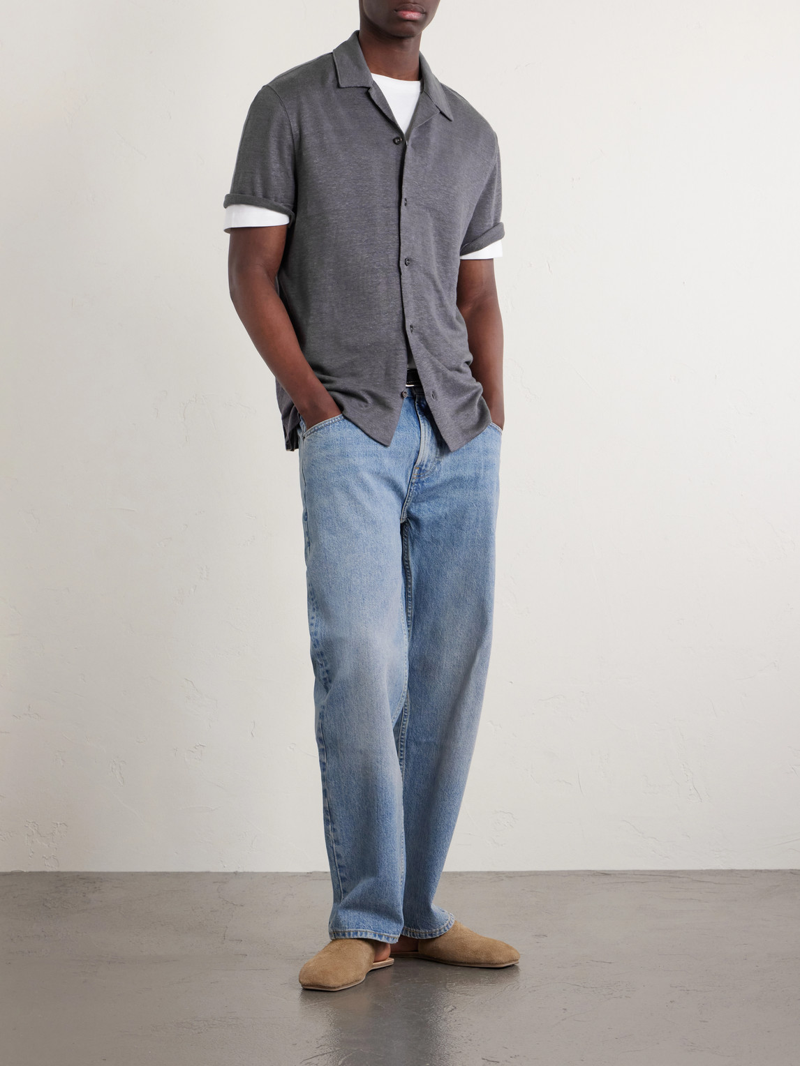 Mr P. - Camp-Collar Linen Shirt