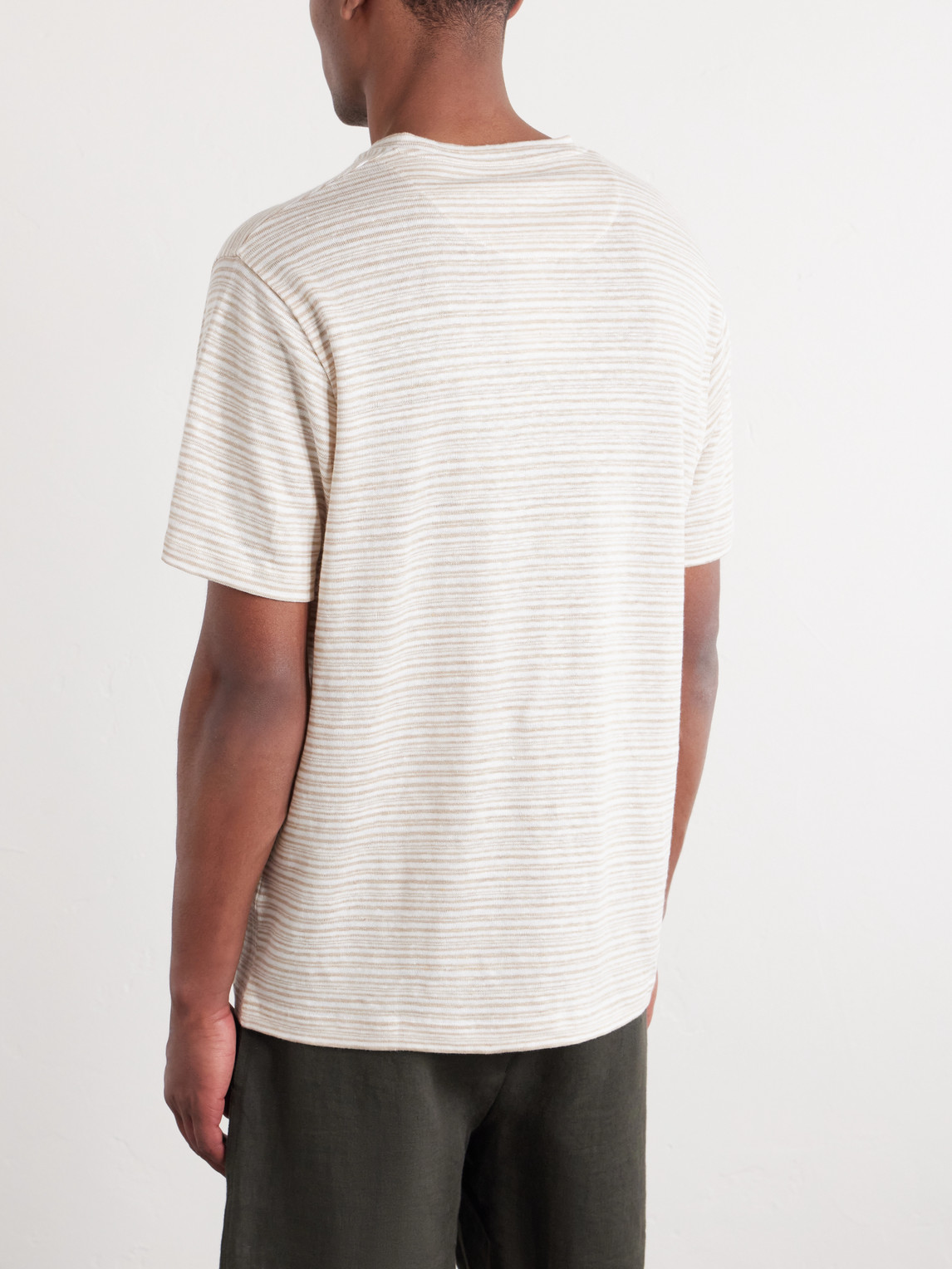  Mr P. - Striped Linen T-shirt - Men - Neutrals - Xs 