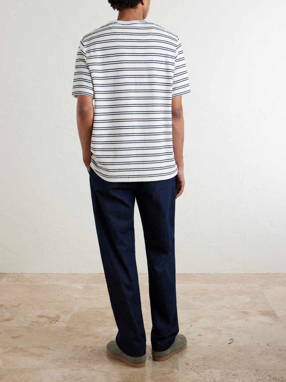 Mr P. - Striped Cotton-Terry T-Shirt