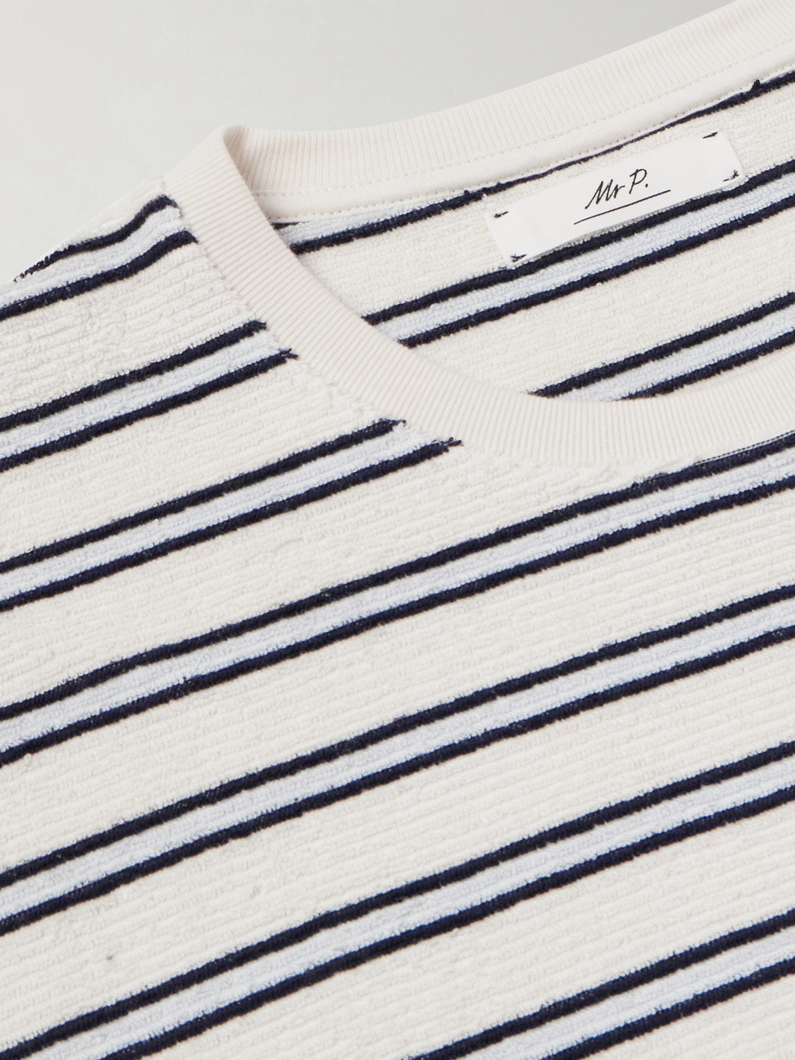 Mr P. - Striped Cotton-Terry T-Shirt