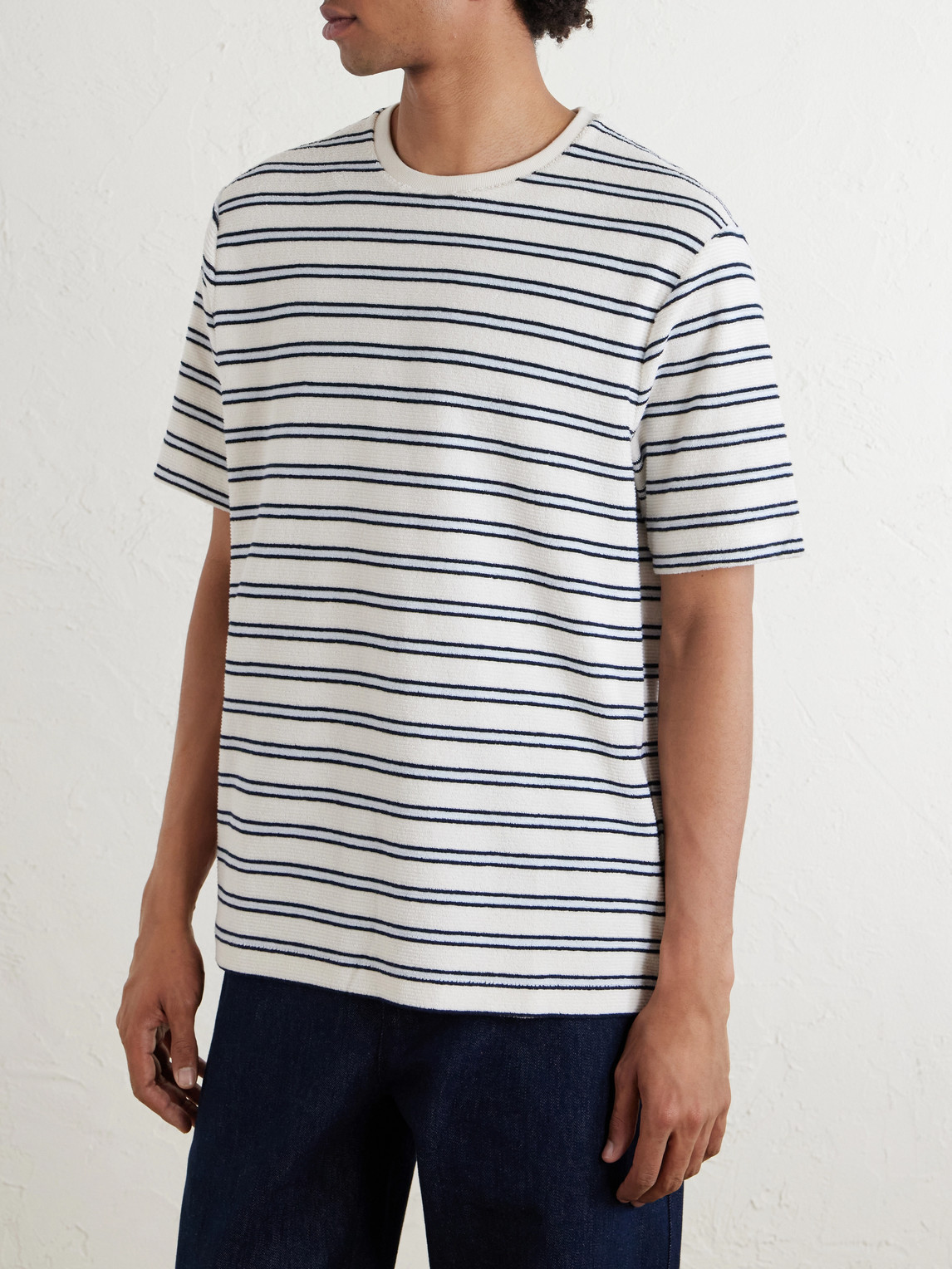Mr P. - Striped Cotton-Terry T-Shirt