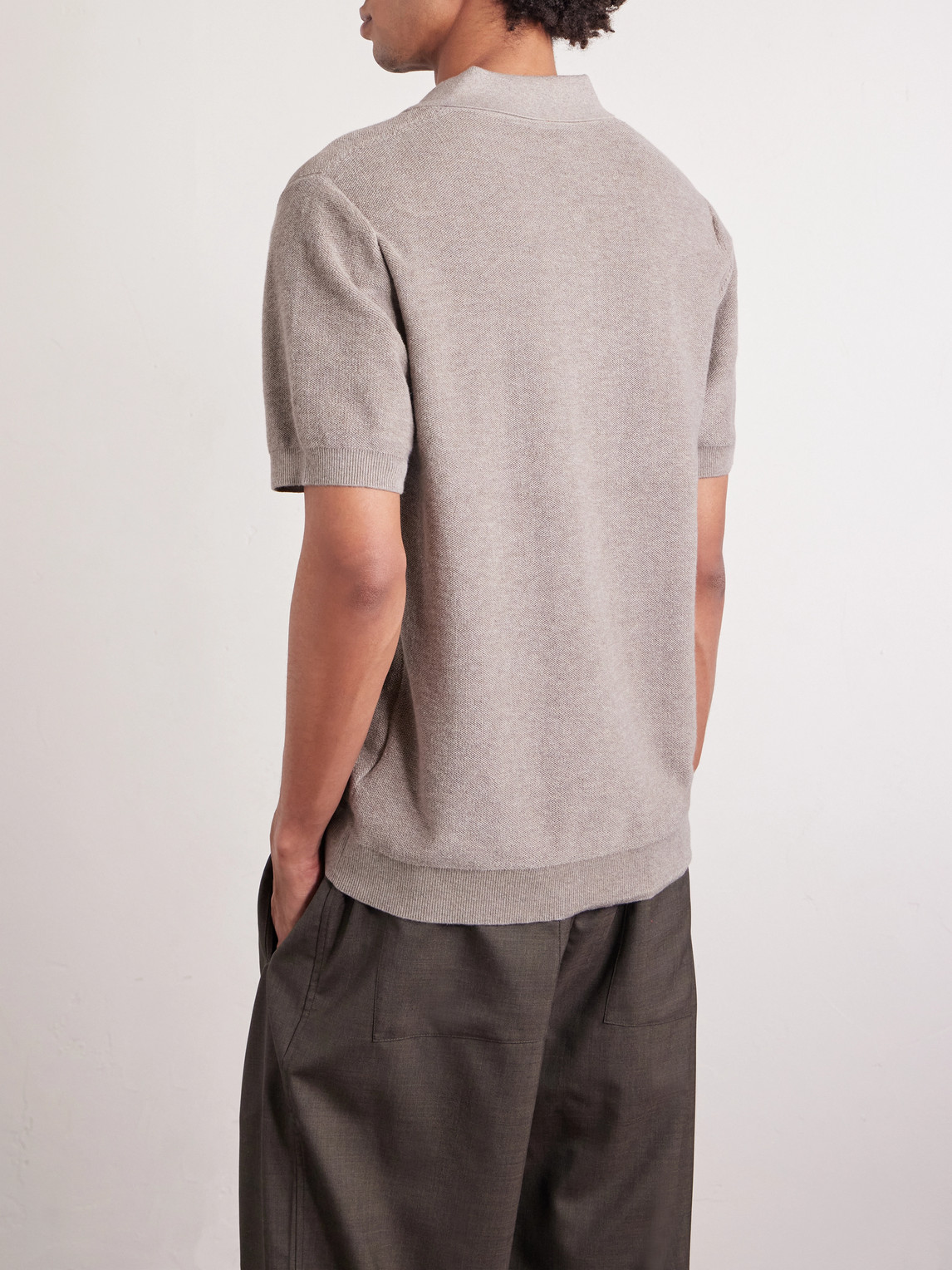 Mr P. - Organic Cotton And Cashmere-Blend Polo Shirt