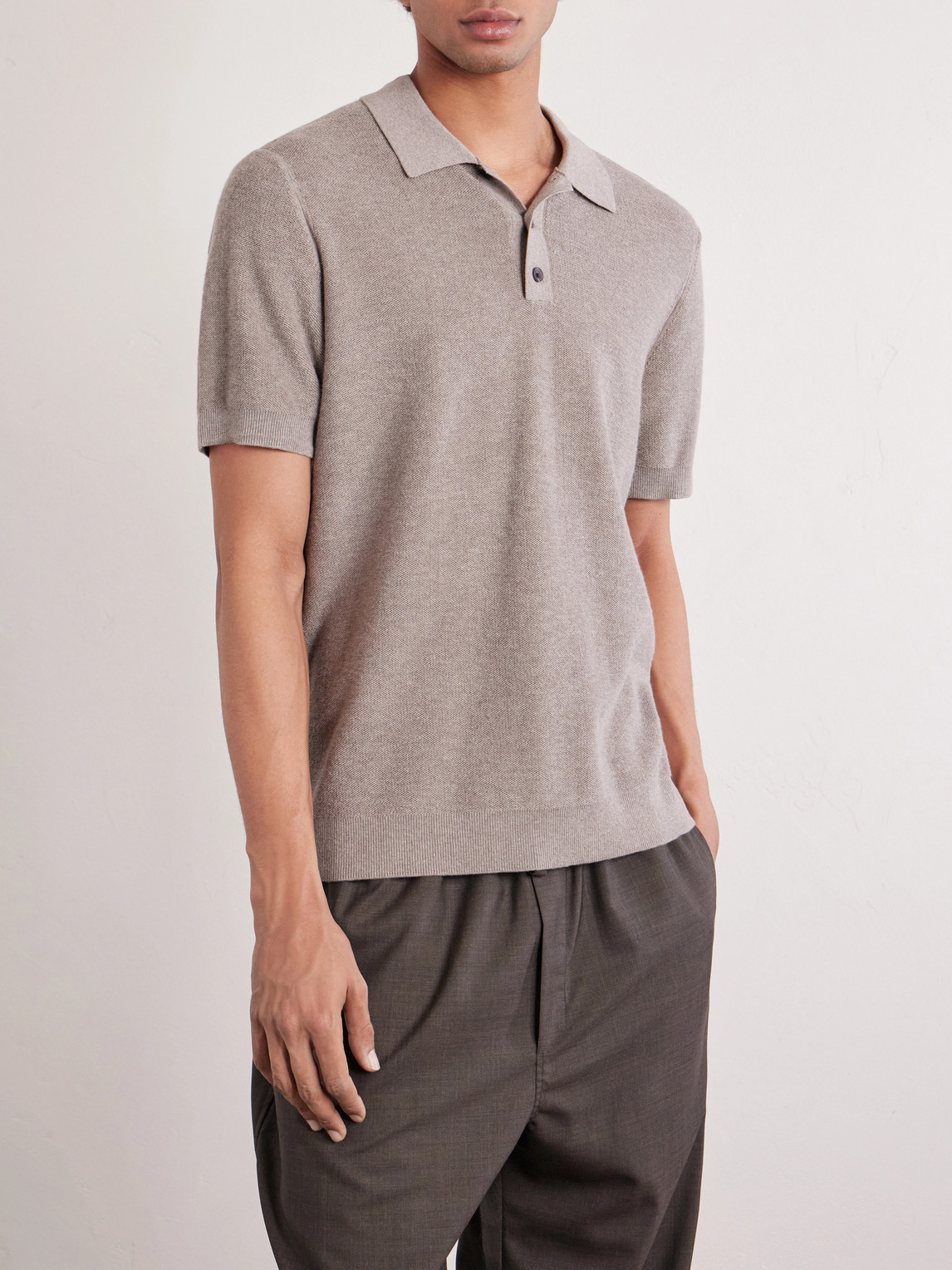 Mr P. - Organic Cotton And Cashmere-Blend Polo Shirt