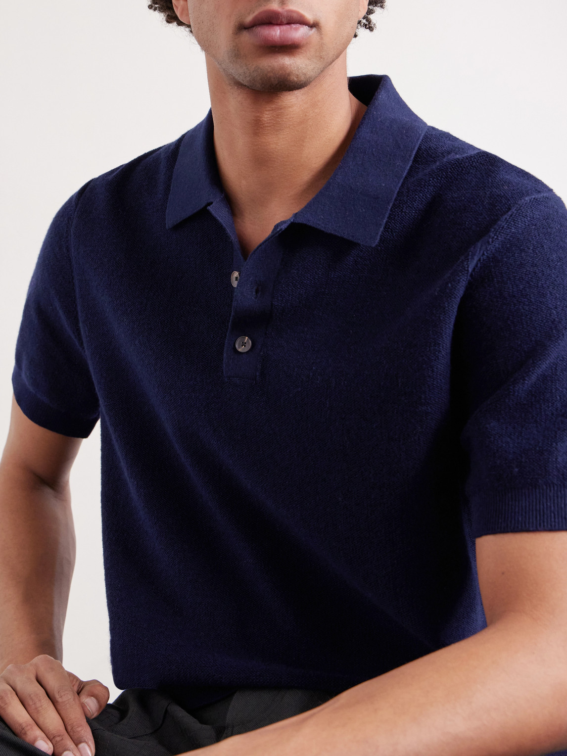 Mr P. - Organic Cotton And Cashmere-Blend Polo Shirt