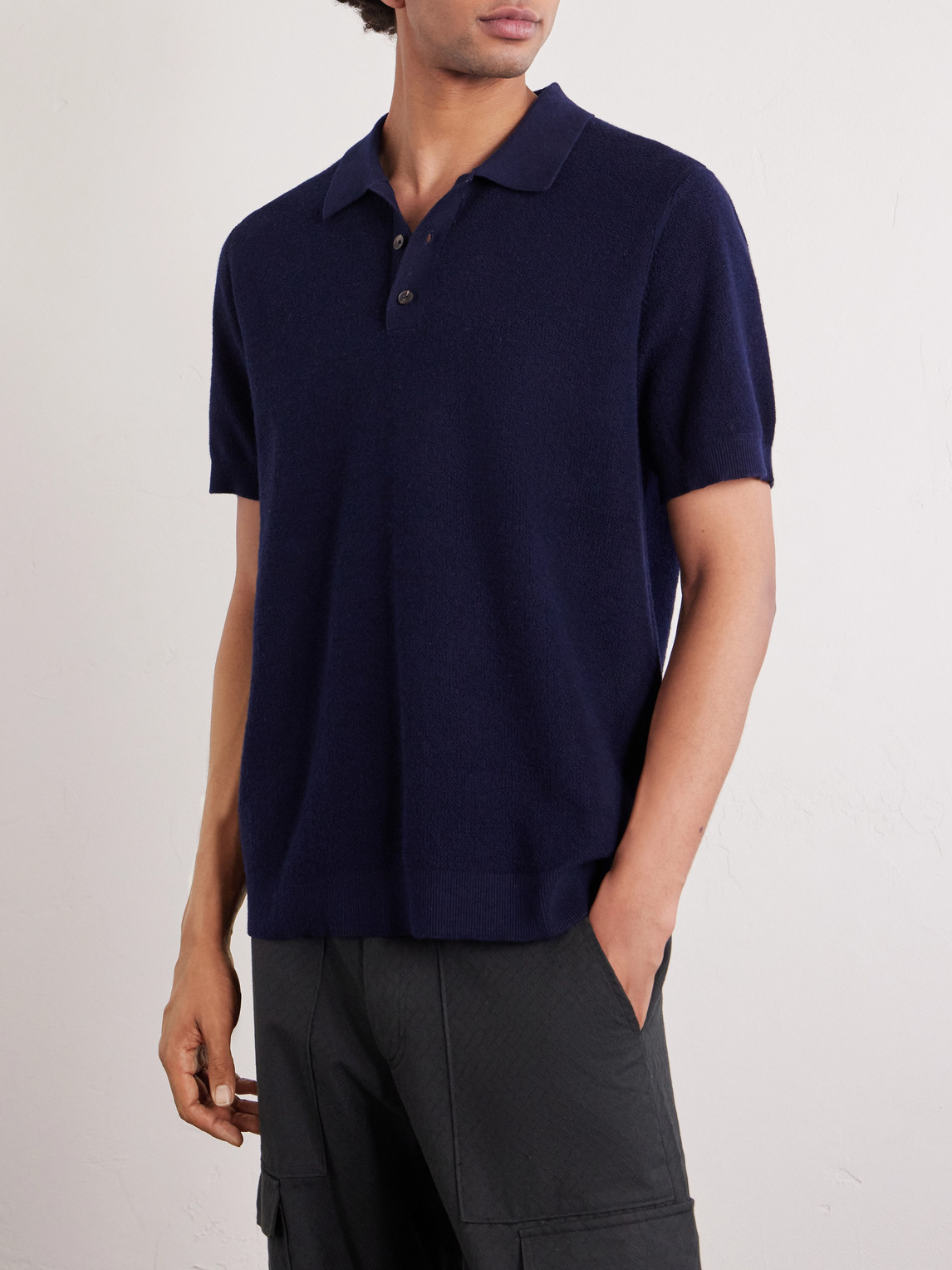 Mr P. - Organic Cotton And Cashmere-Blend Polo Shirt