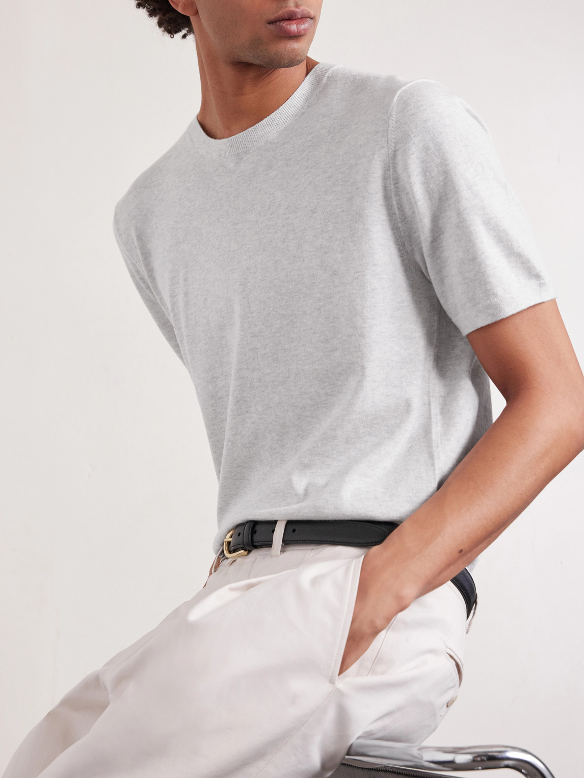 Mr P. - Organic Cotton And Cashmere-Blend T-Shirt