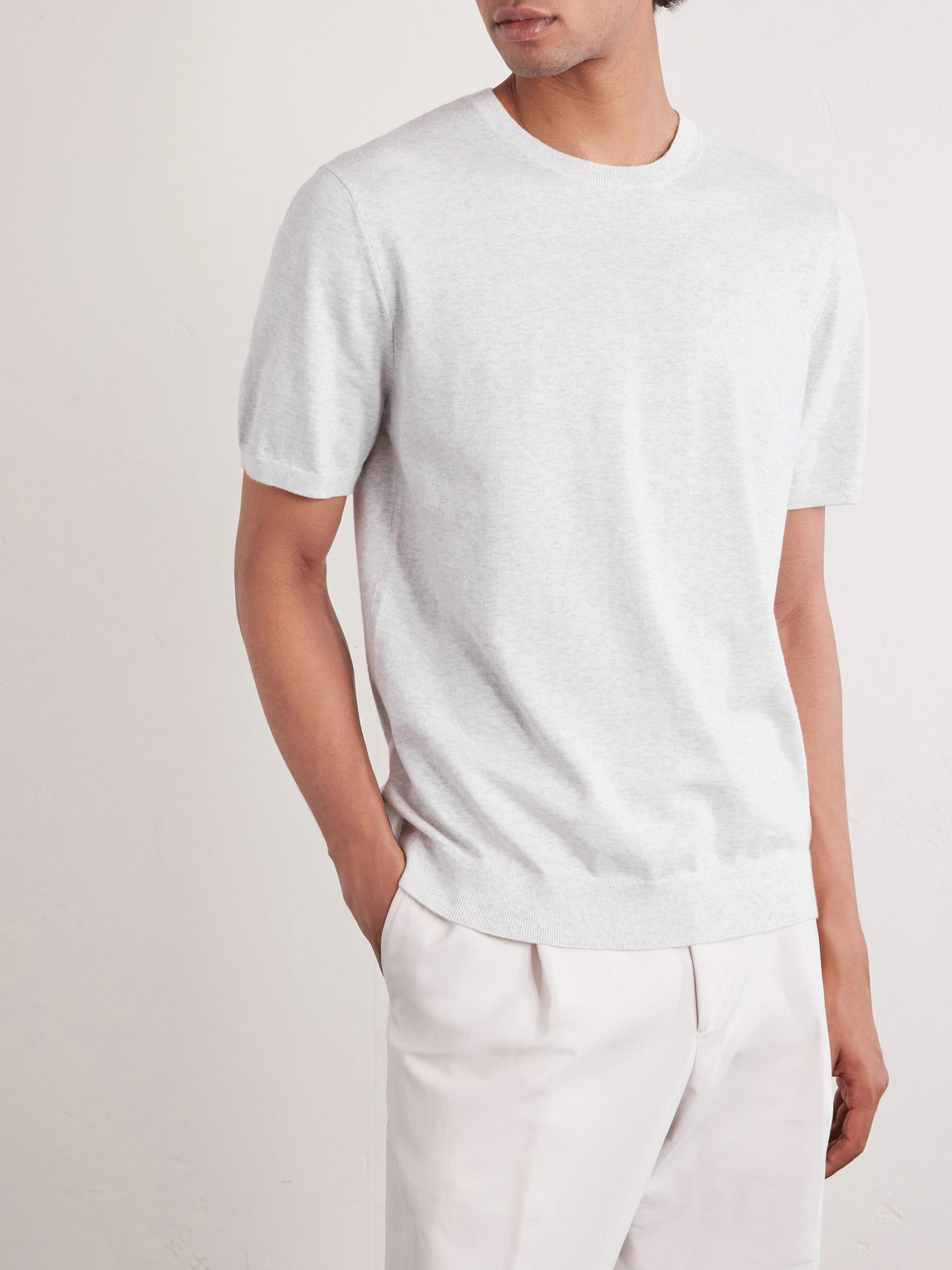 Mr P. - Organic Cotton And Cashmere-Blend T-Shirt