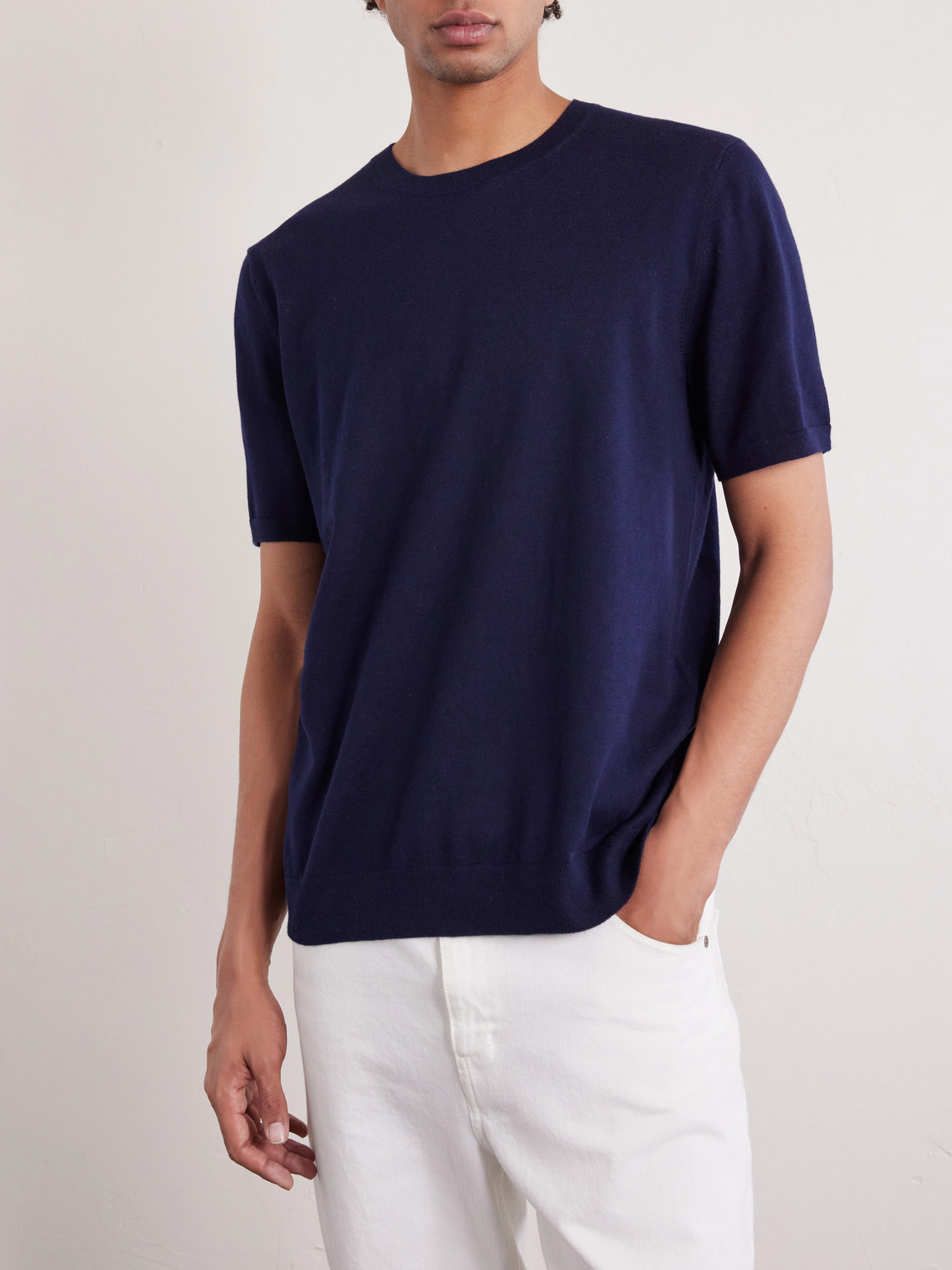 Mr P. - Organic Cotton And Cashmere-Blend T-Shirt