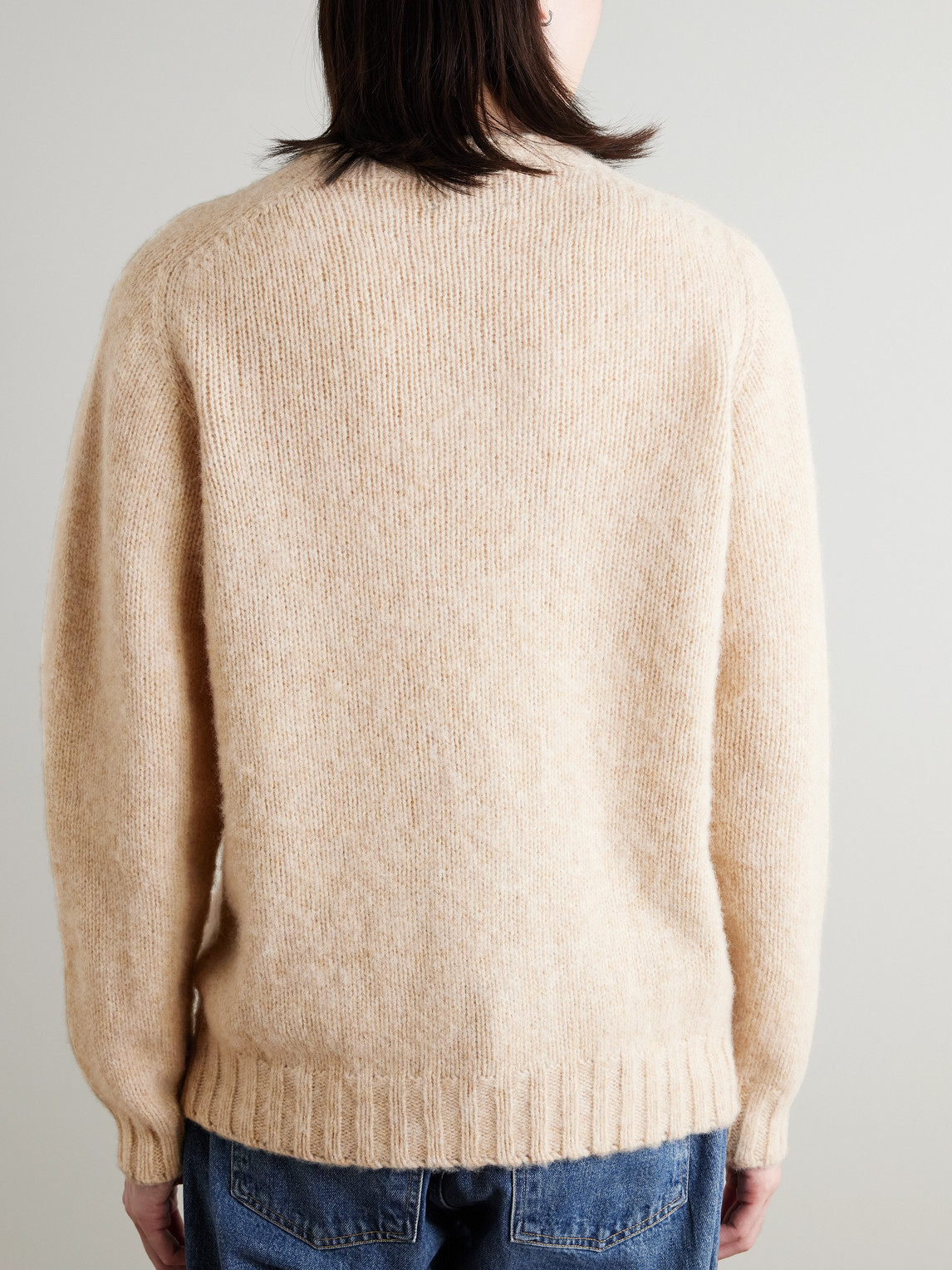 Beams Shaggy Bernard Wool Sweater In Neutral