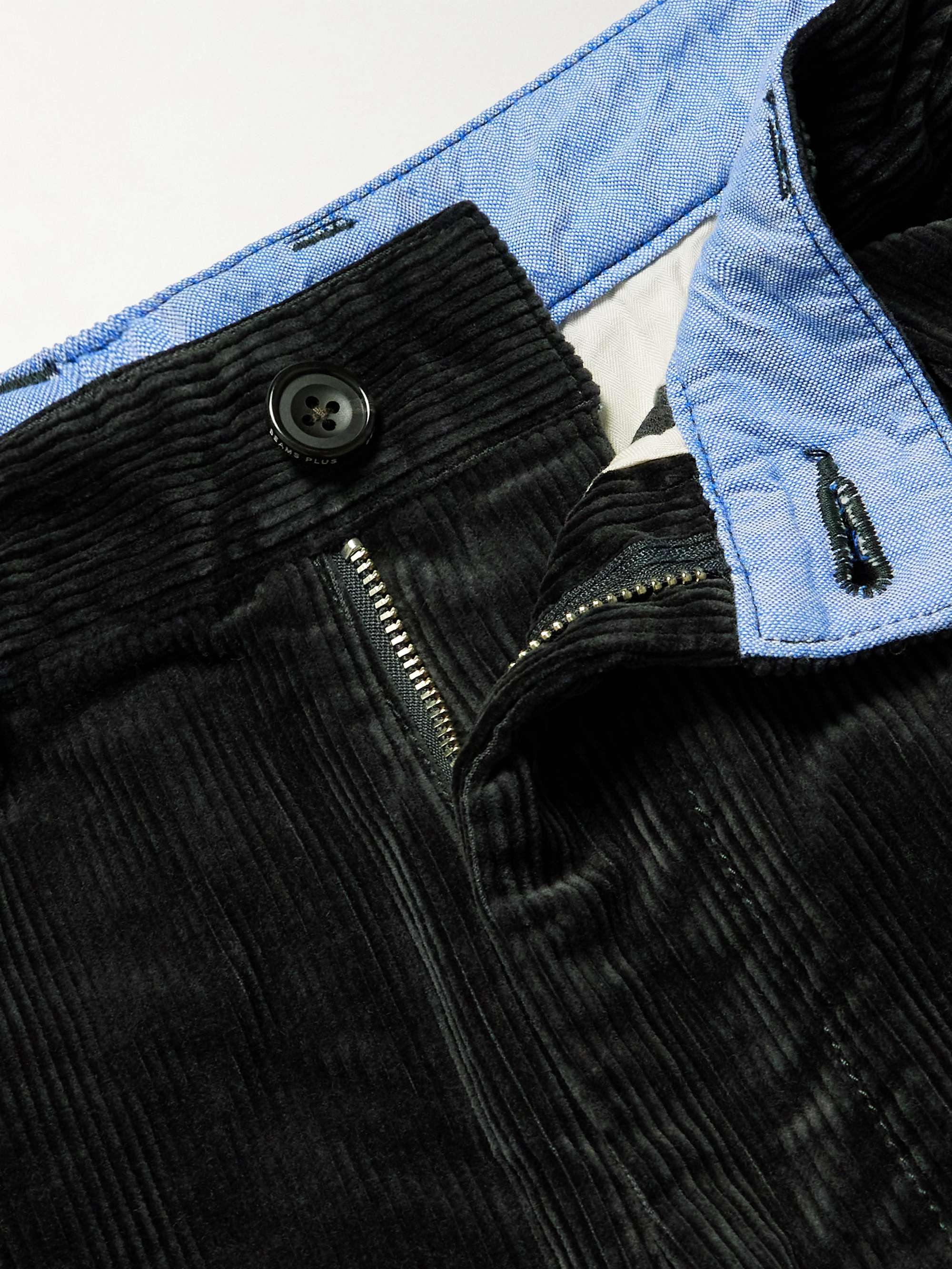 BEAMS PLUS Cropped Pleated Cotton-Corduroy Trousers