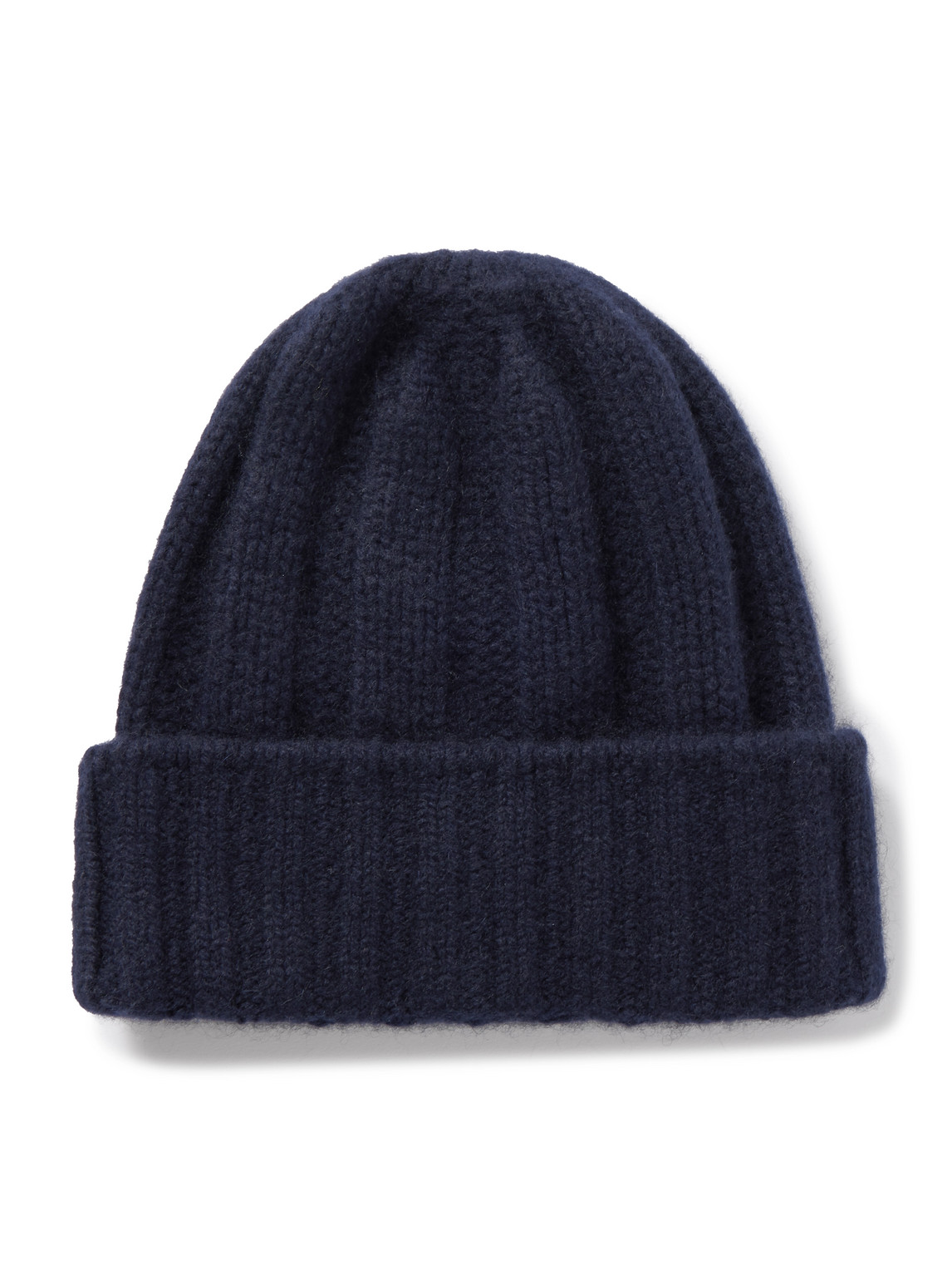 Beams Ribbed Cashmere Beanie In Blue