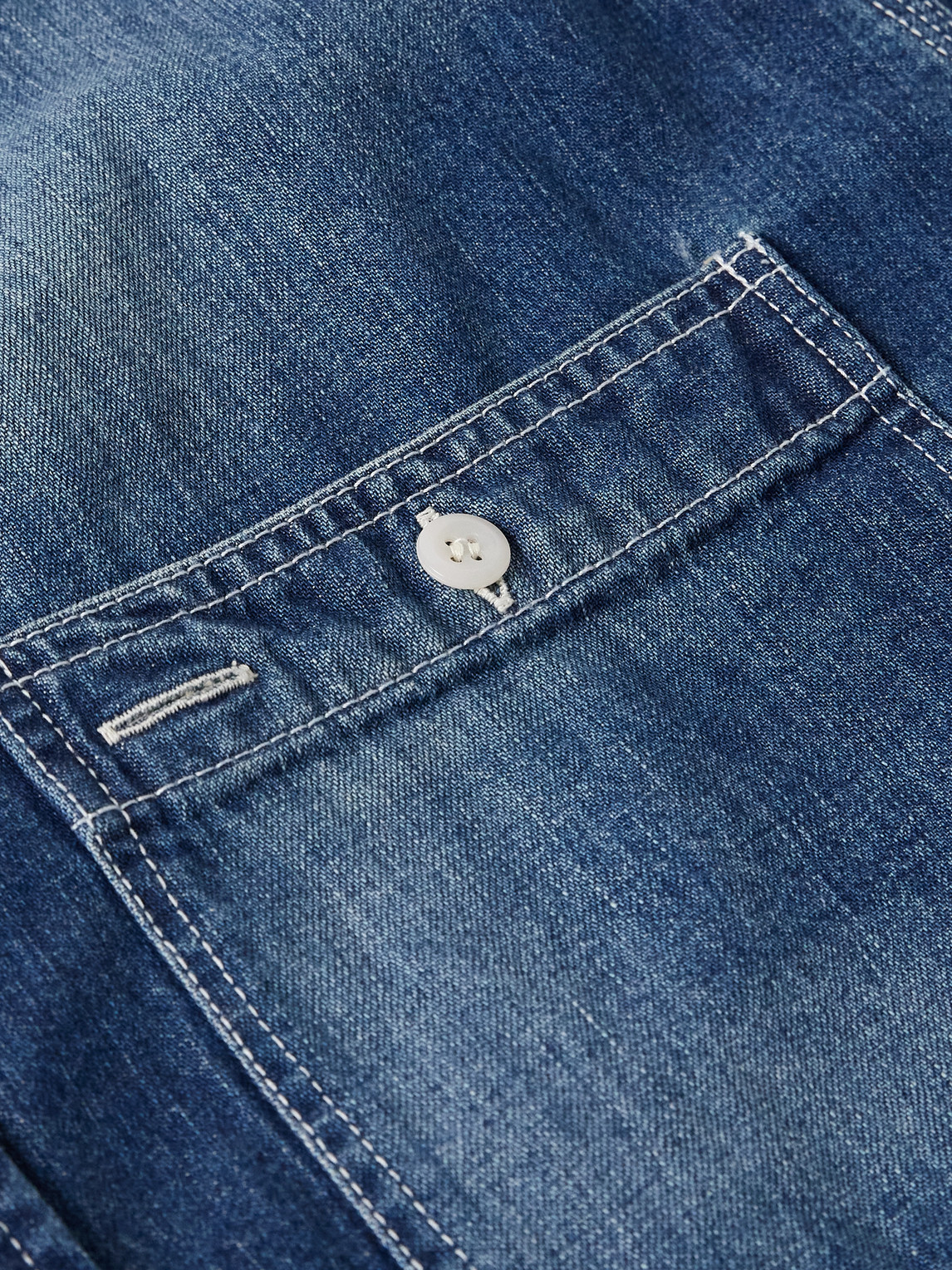 Beams Denim Shirt In Blue