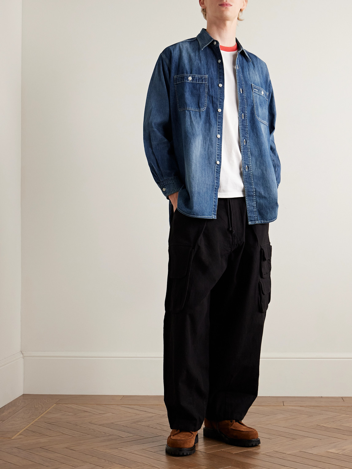 Beams Denim Shirt In Blue