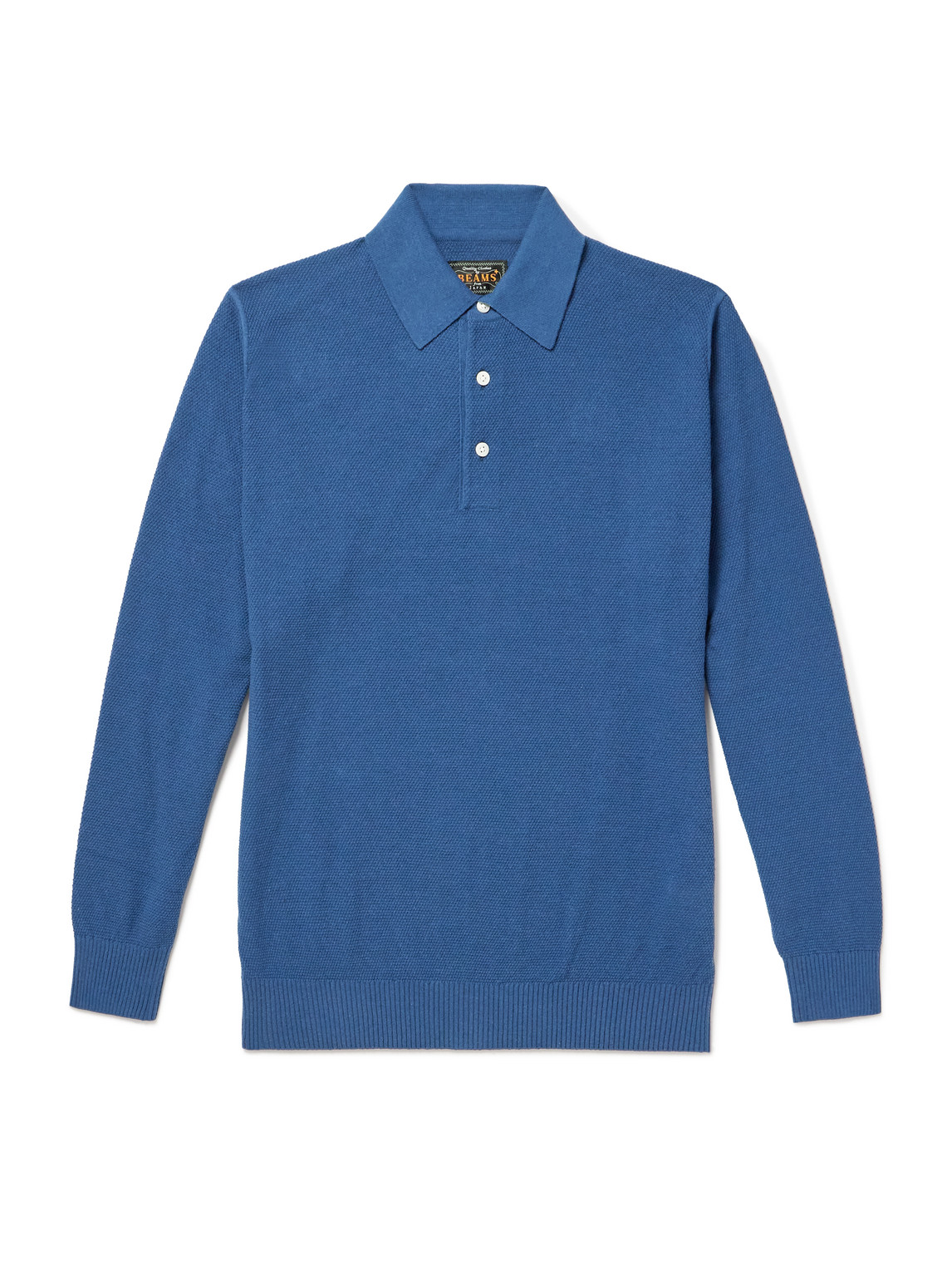 Beams Cotton-piqué Polo Shirt In Blue