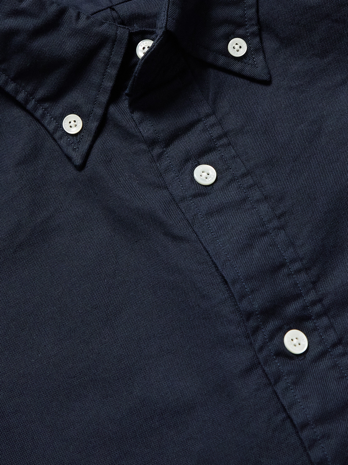 Beams Button-down Collar Cotton Oxford Shirt In Blue