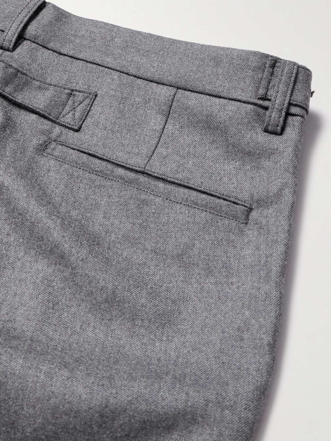 Beams Ivy Cropped Tapered Brushed Wool-blend Twill Suit Trousers In Gray