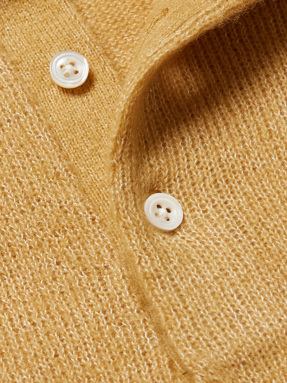 Beams Wool-blend Polo Shirt In Gold