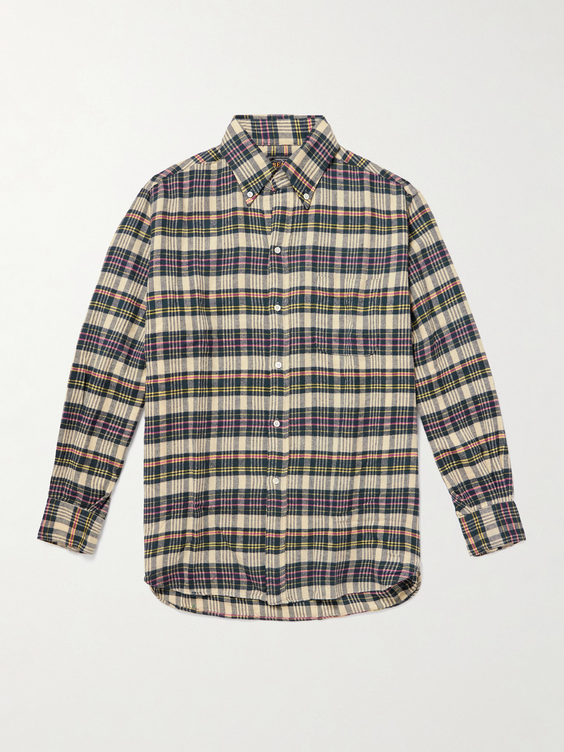 Beams Plus Checked Cotton-Flannel Shirten