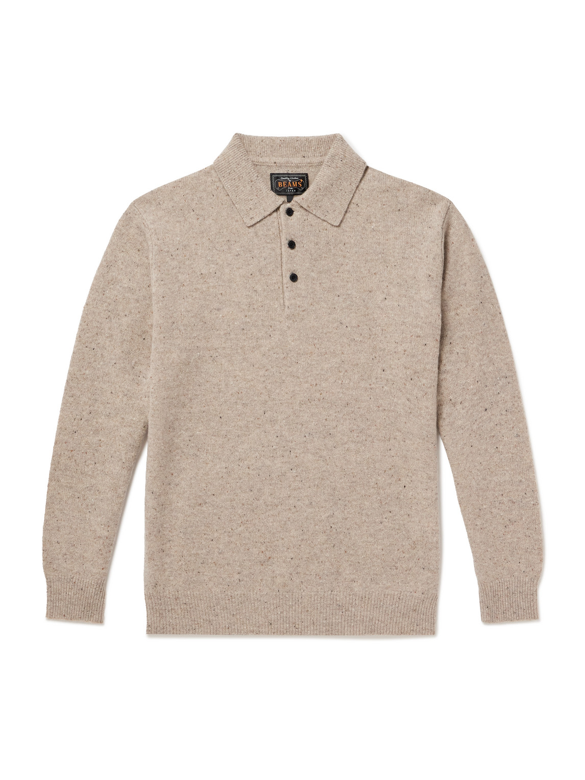 Beams Wool Polo Shirt In Neutral