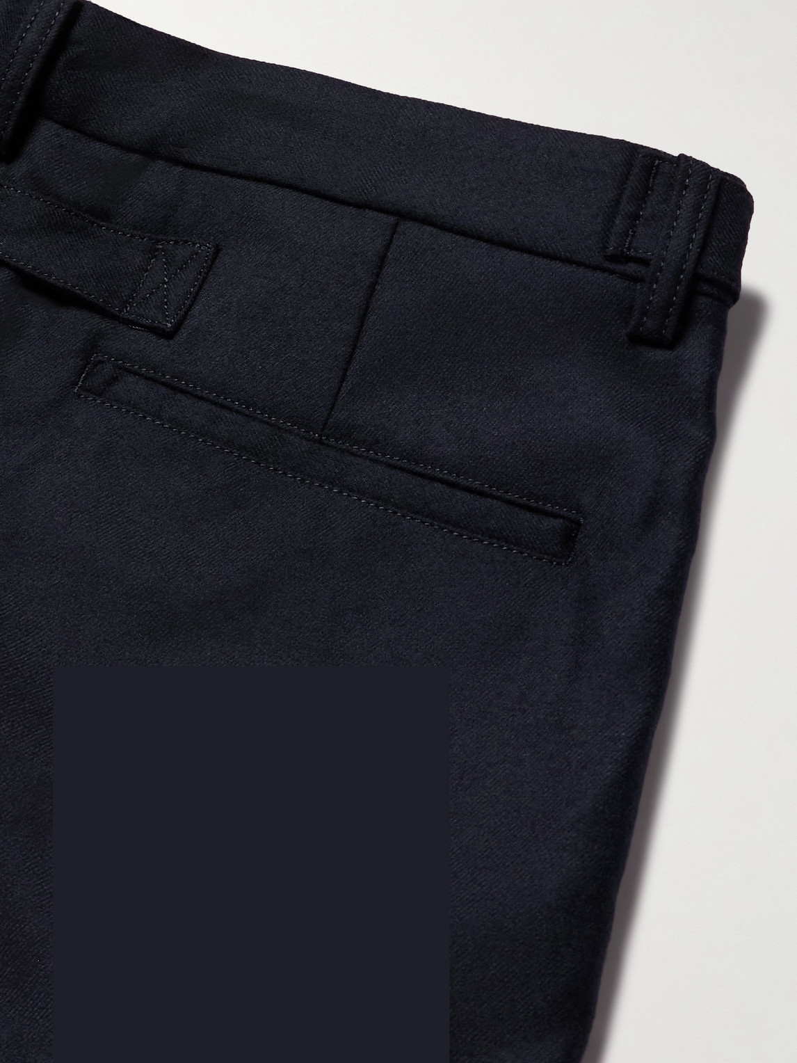 Beams Ivy Cropped Tapered Brushed Wool-blend Twill Suit Trousers In Blue