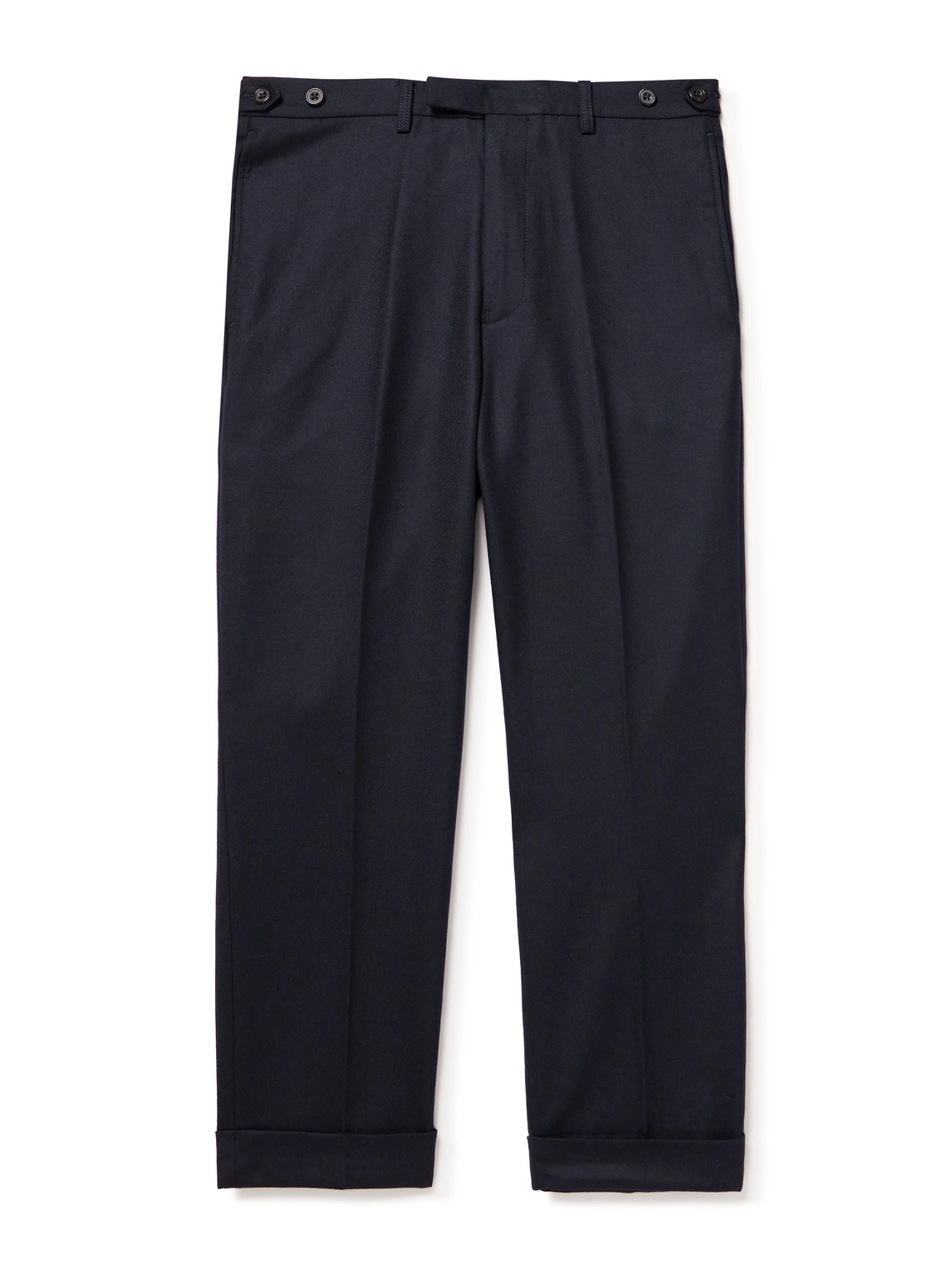 Beams Ivy Cropped Tapered Brushed Wool-blend Twill Suit Trousers In Blue
