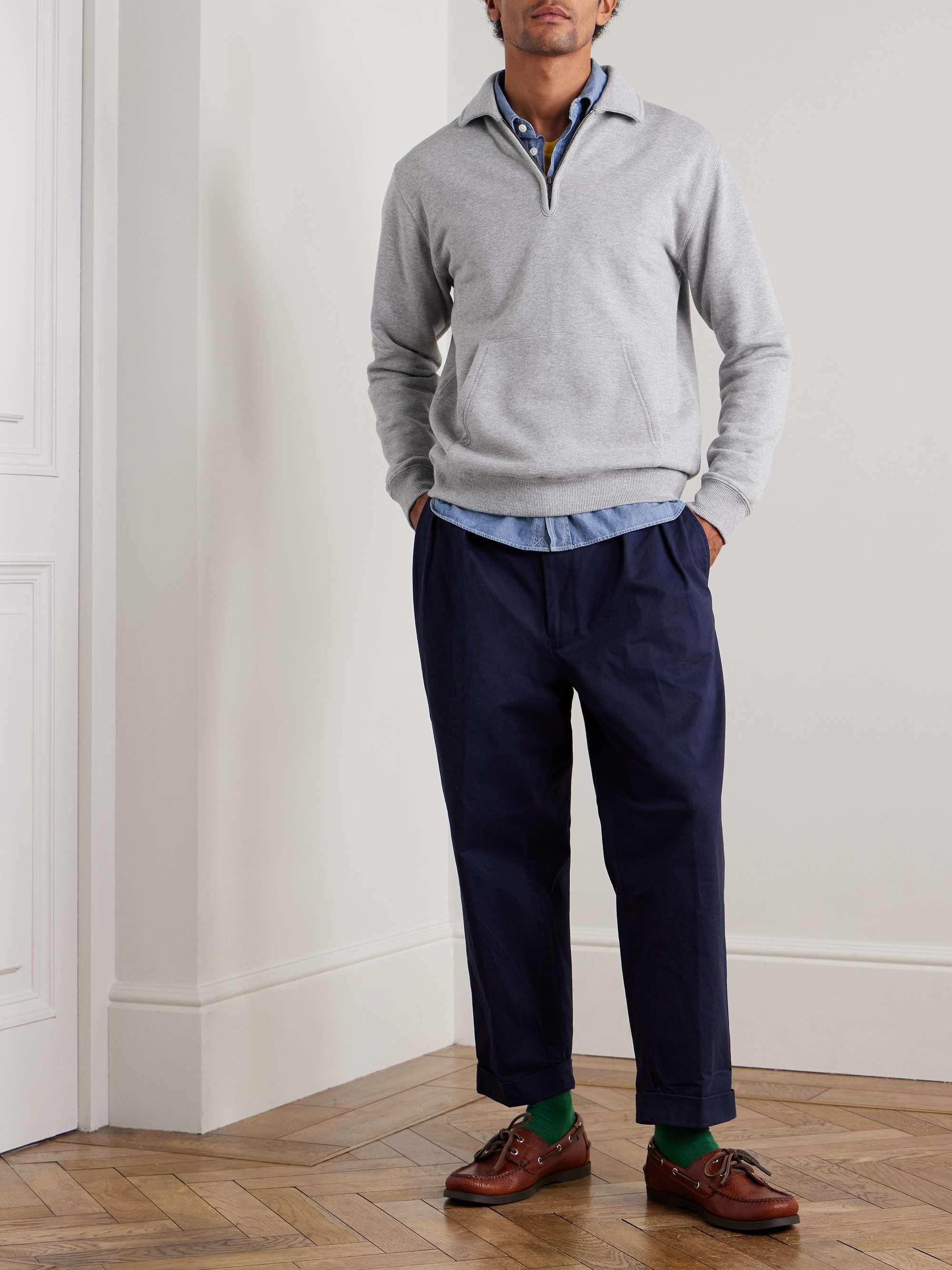 BEAMS PLUS Slim-Fit Cotton-Jersey Half-Zip Sweatshirt