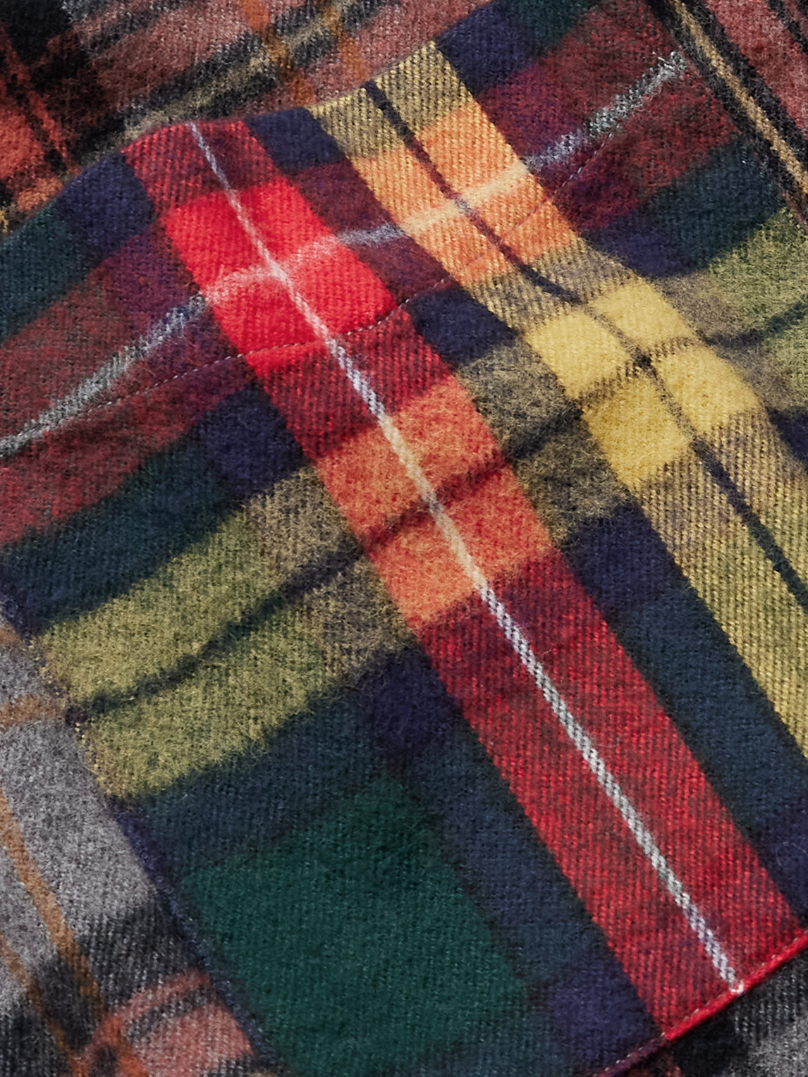 Beams Patchwork Checked Cotton-flannel Shirt In Multi