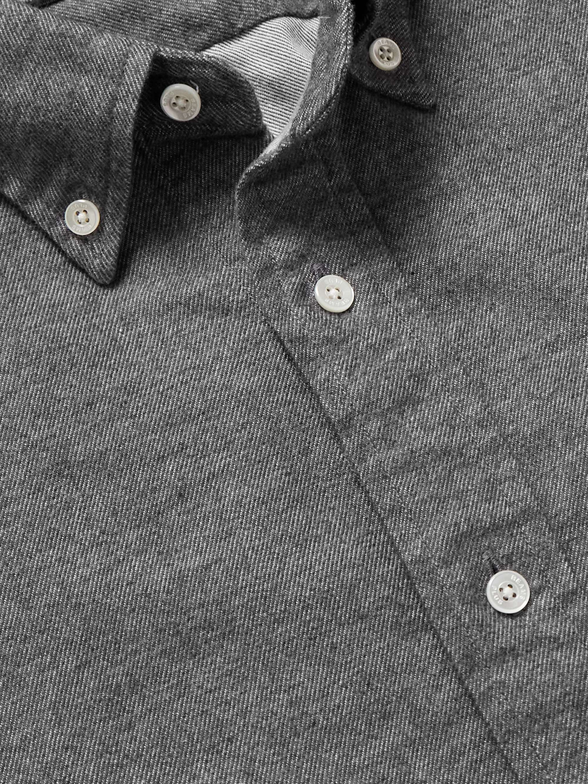 BEAMS PLUS Button-Down Collar Cotton-Flannel Shirt