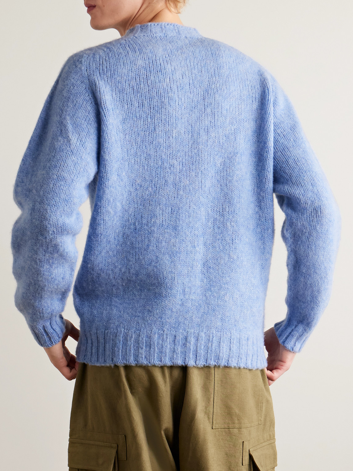 Beams Shaggy Bernard Wool Sweater In Blue