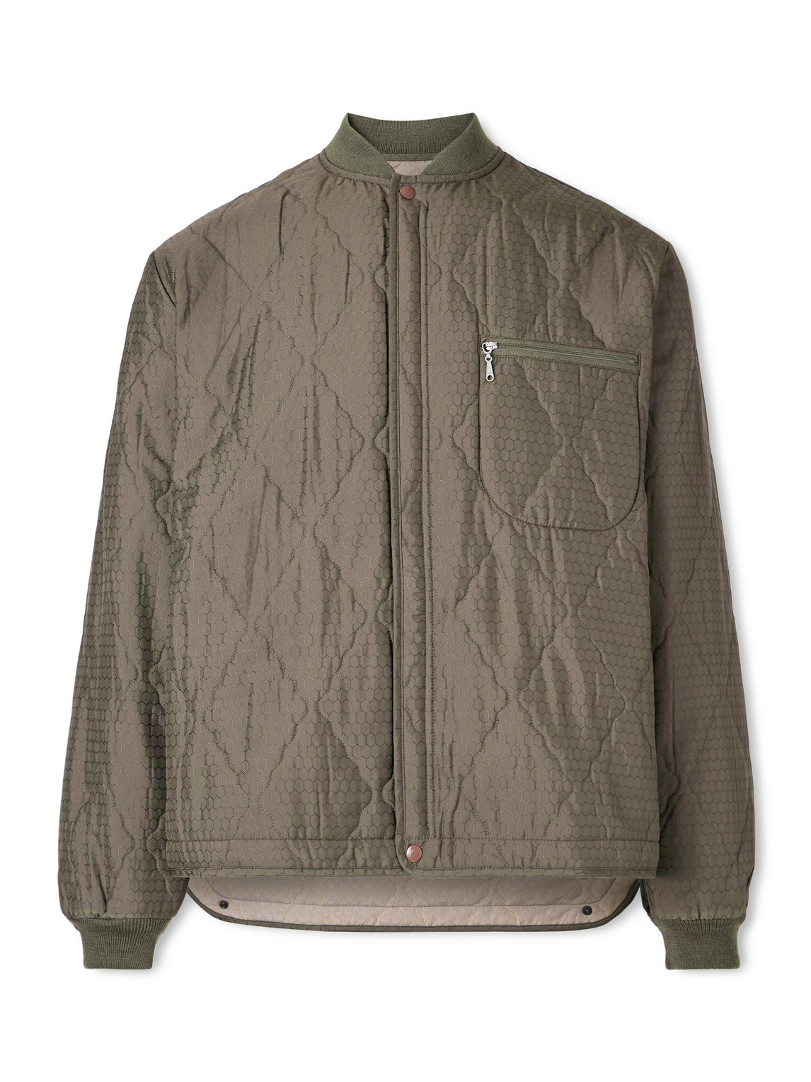 Beams Quilted Blouson Jacket In Grey