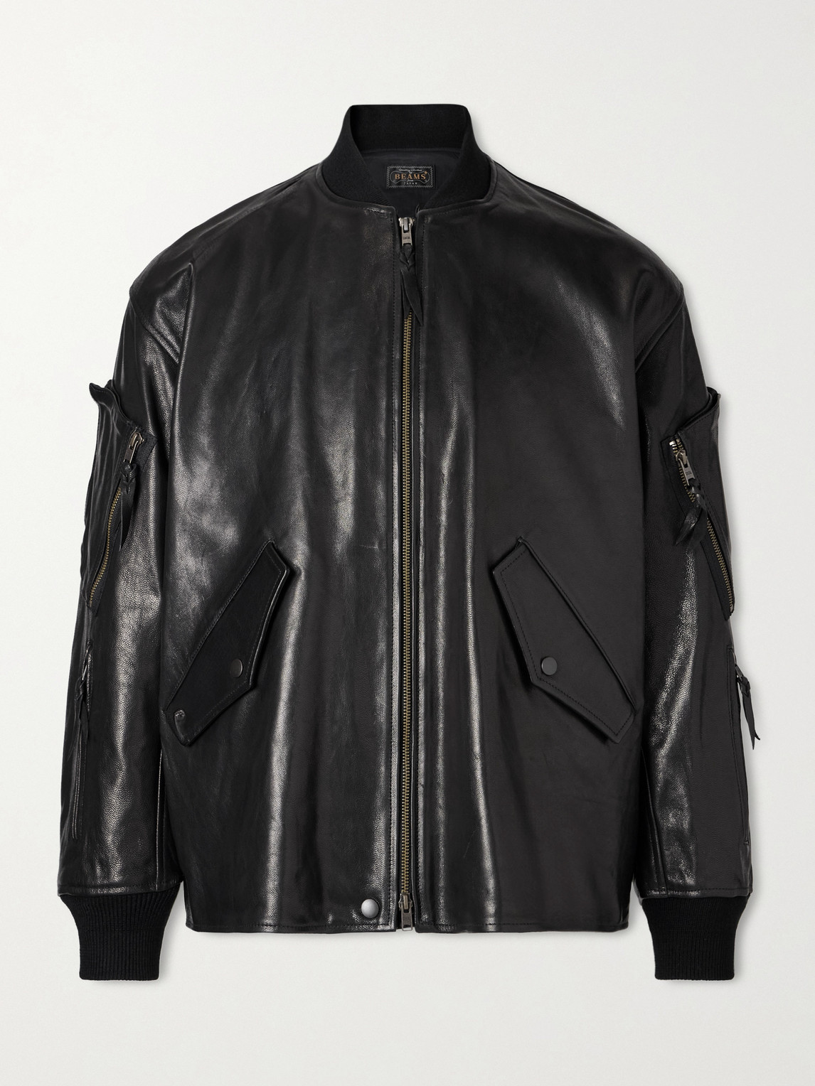 Beams Plus Leather Bomber Jacketen