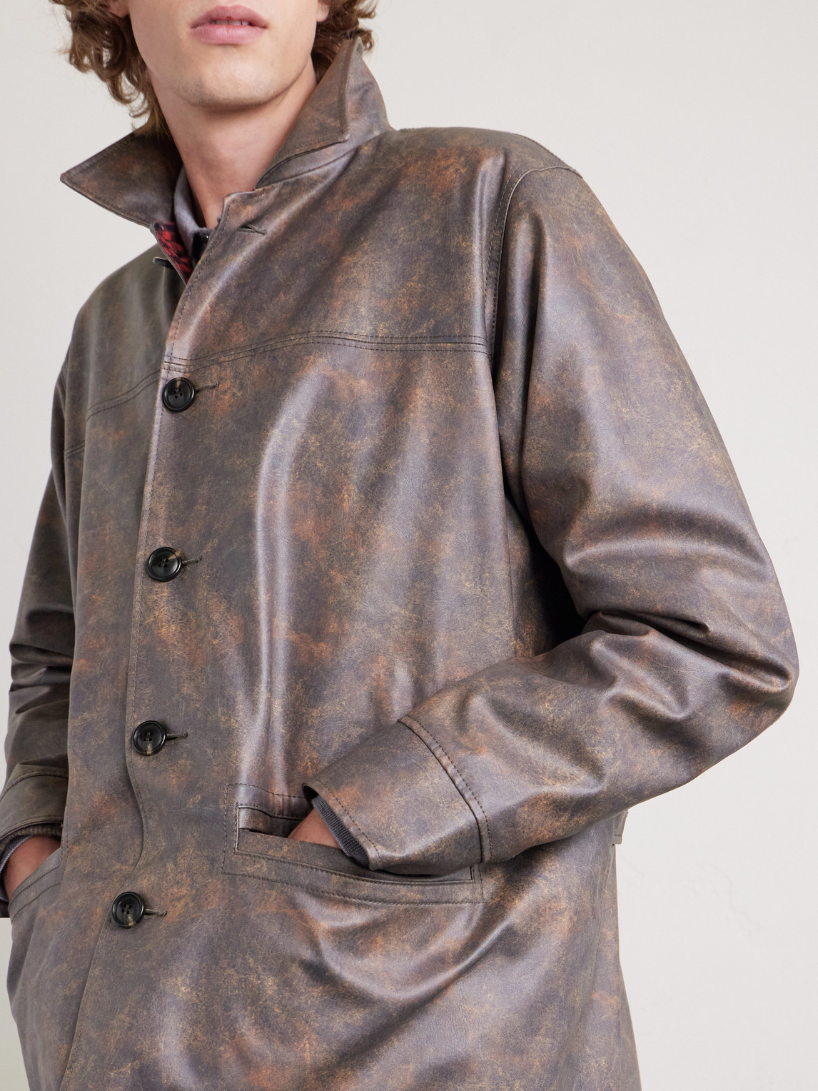  Beams Plus - Car Coat Jacket - Men - Brown - M 
