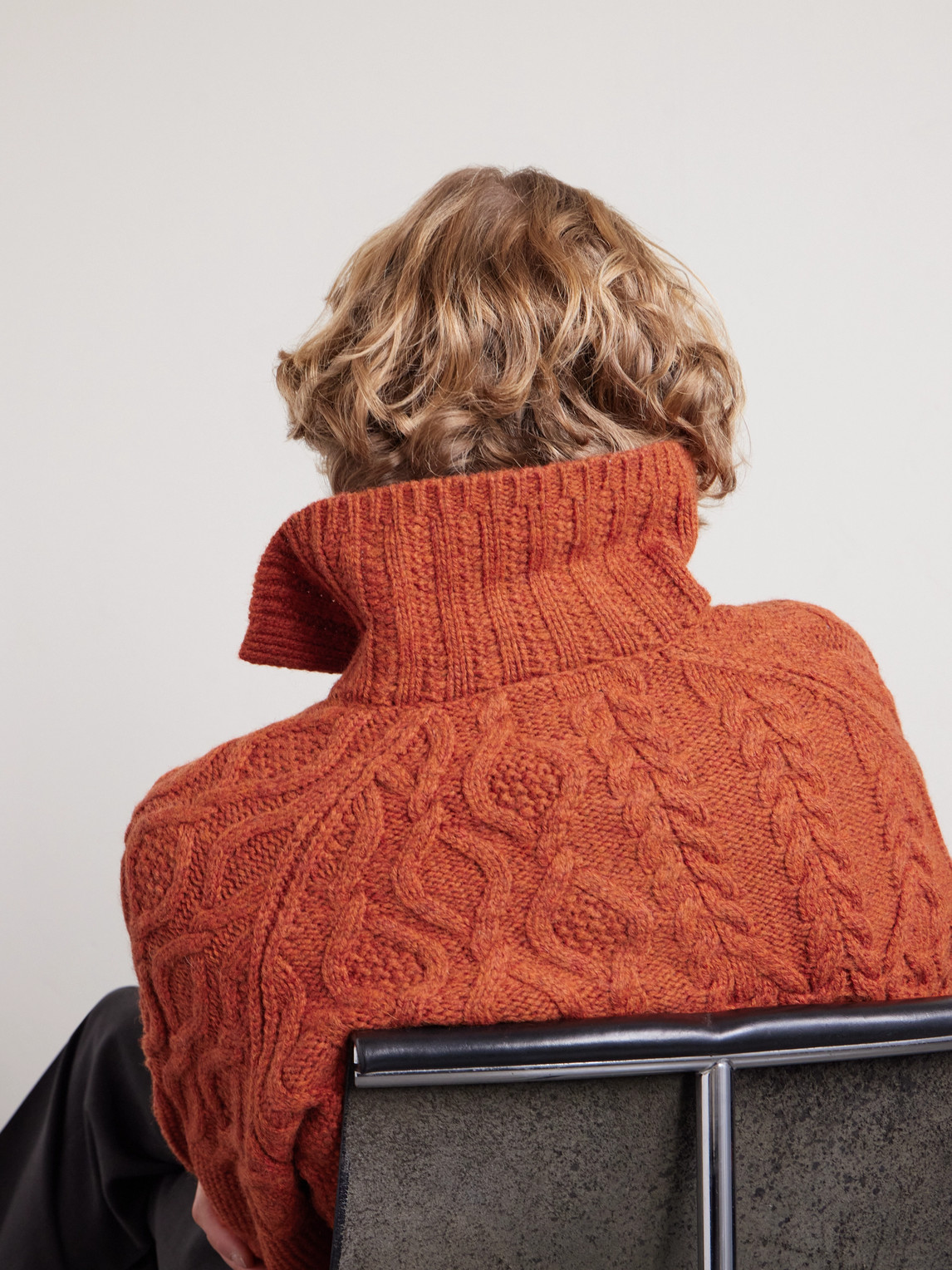 Beams Alan Patchwork Cable-knit Wool Cardigan In Red