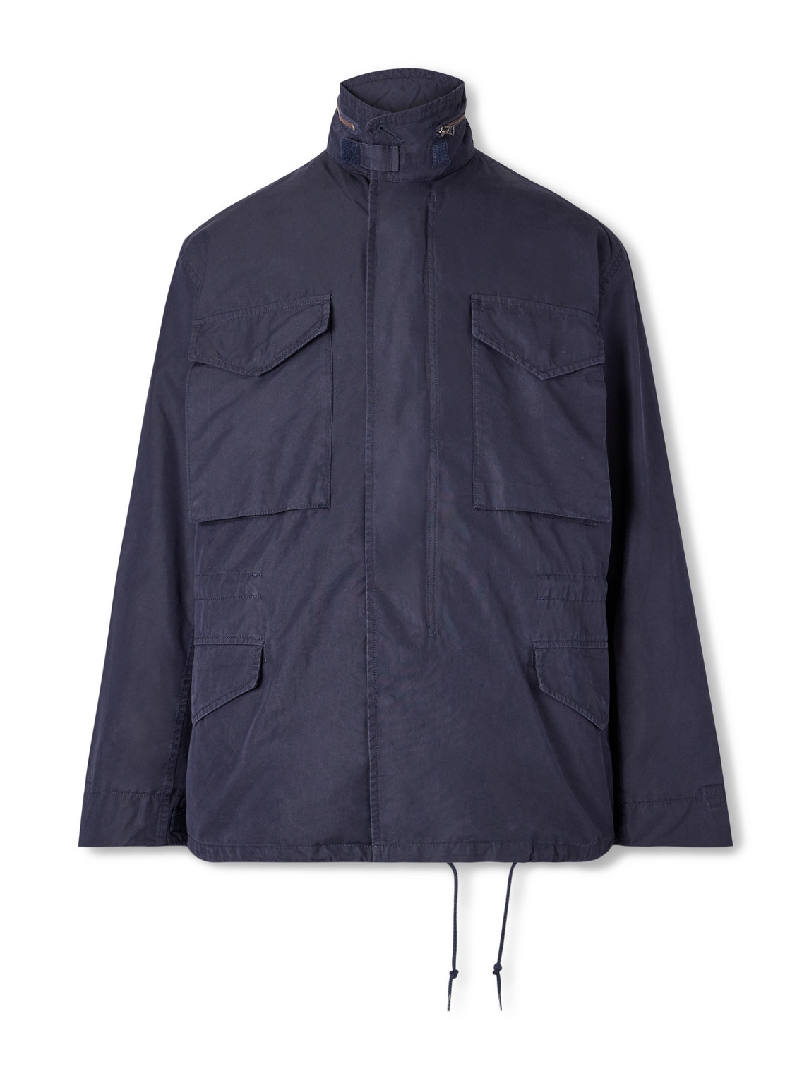 Beams Cotton-blend Hooded Field Jacket In Blue