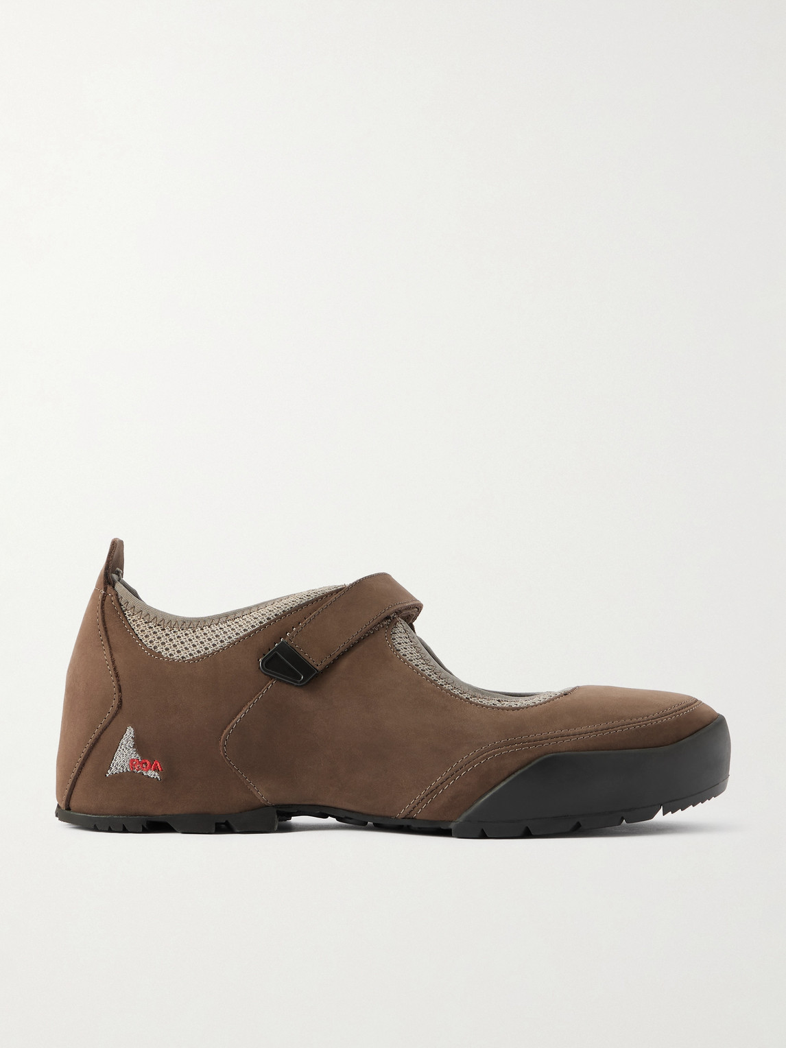 Roa Loie Mesh-trimmed Nubuck Sneakers In Brown