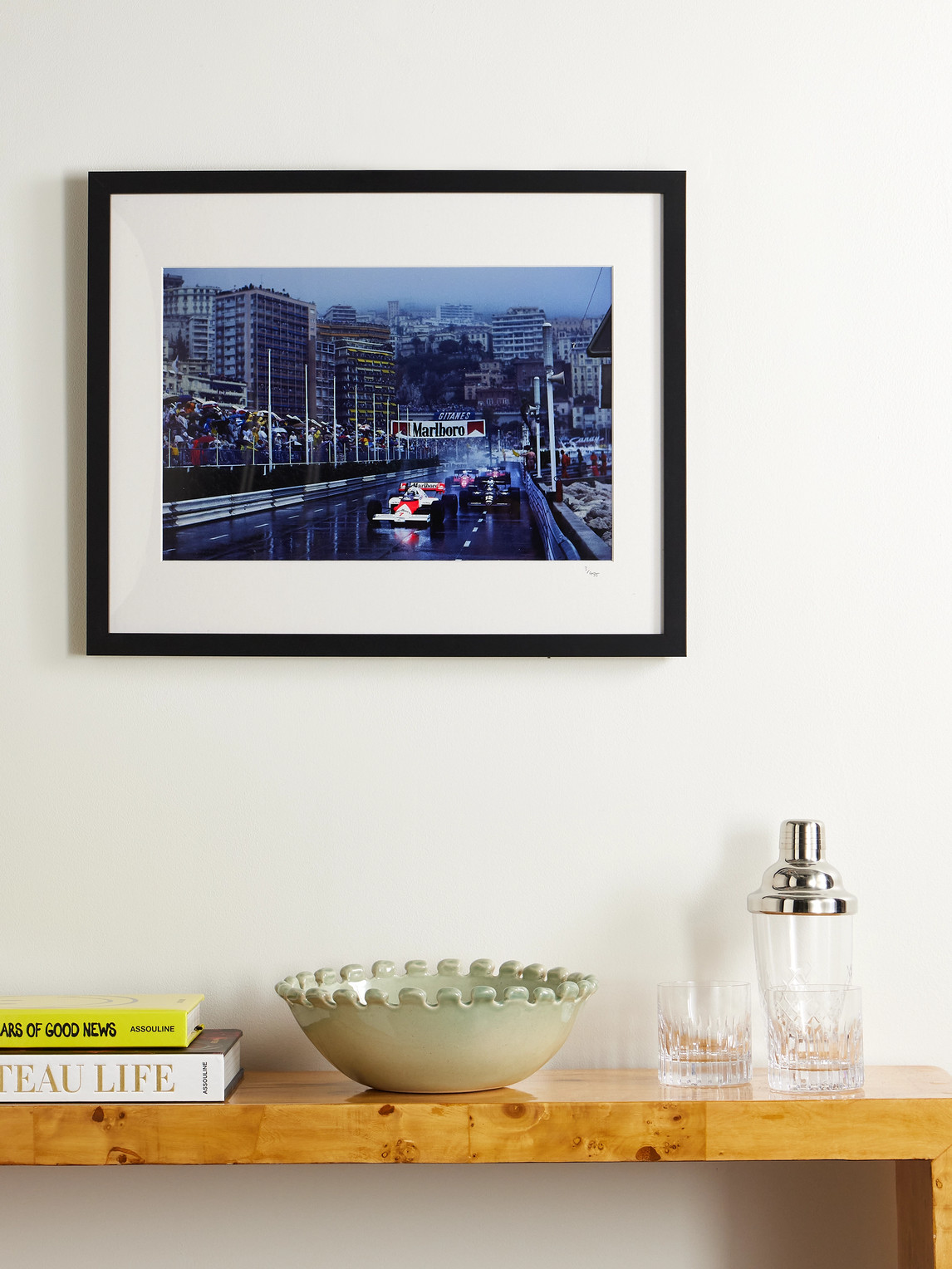 Framed 1985 Monaco GP Print, 16" x 20" — 2